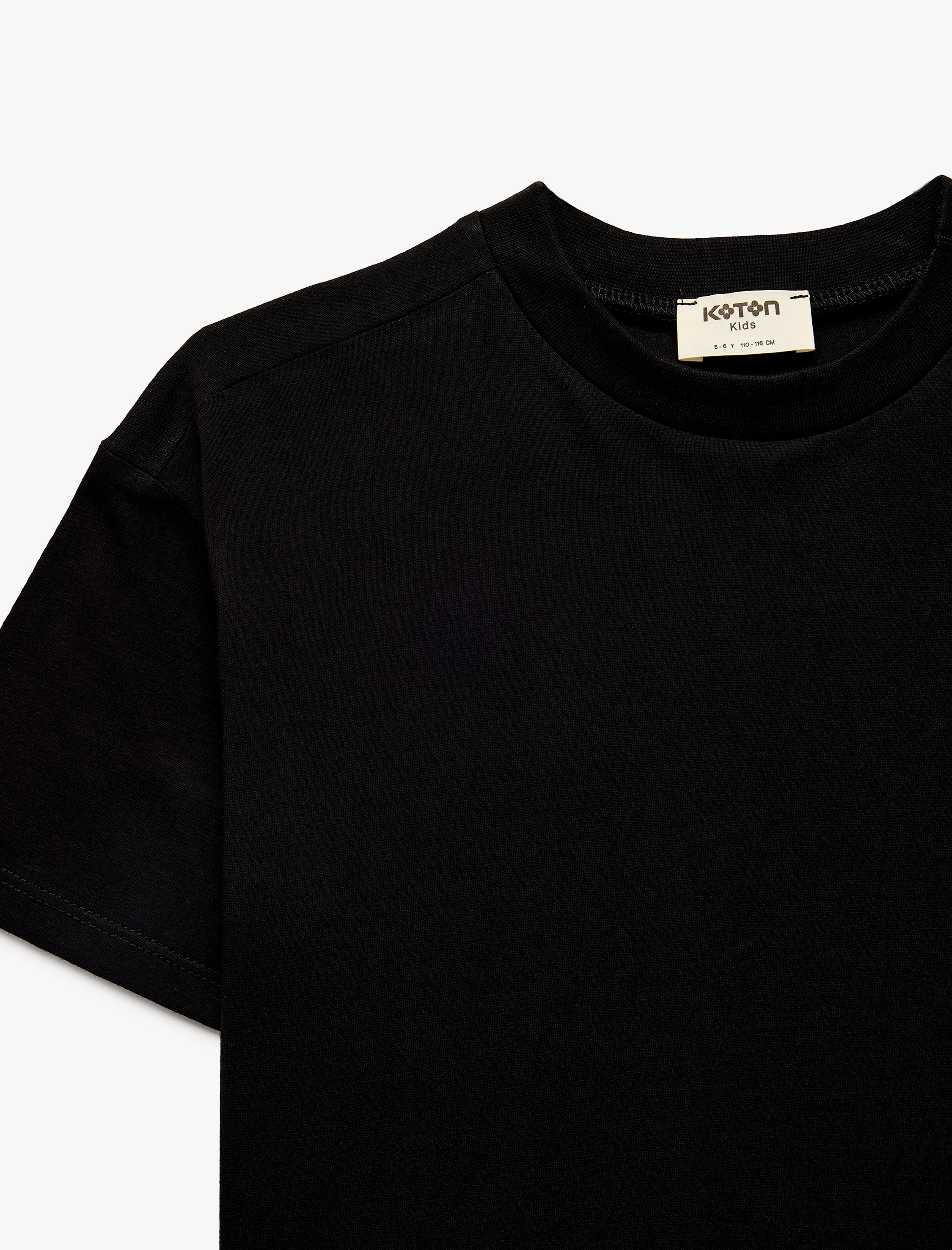  Erkek Çocuk Pamuklu Kısa Kollu Bisiklet Yaka Oversize Basic Tişört