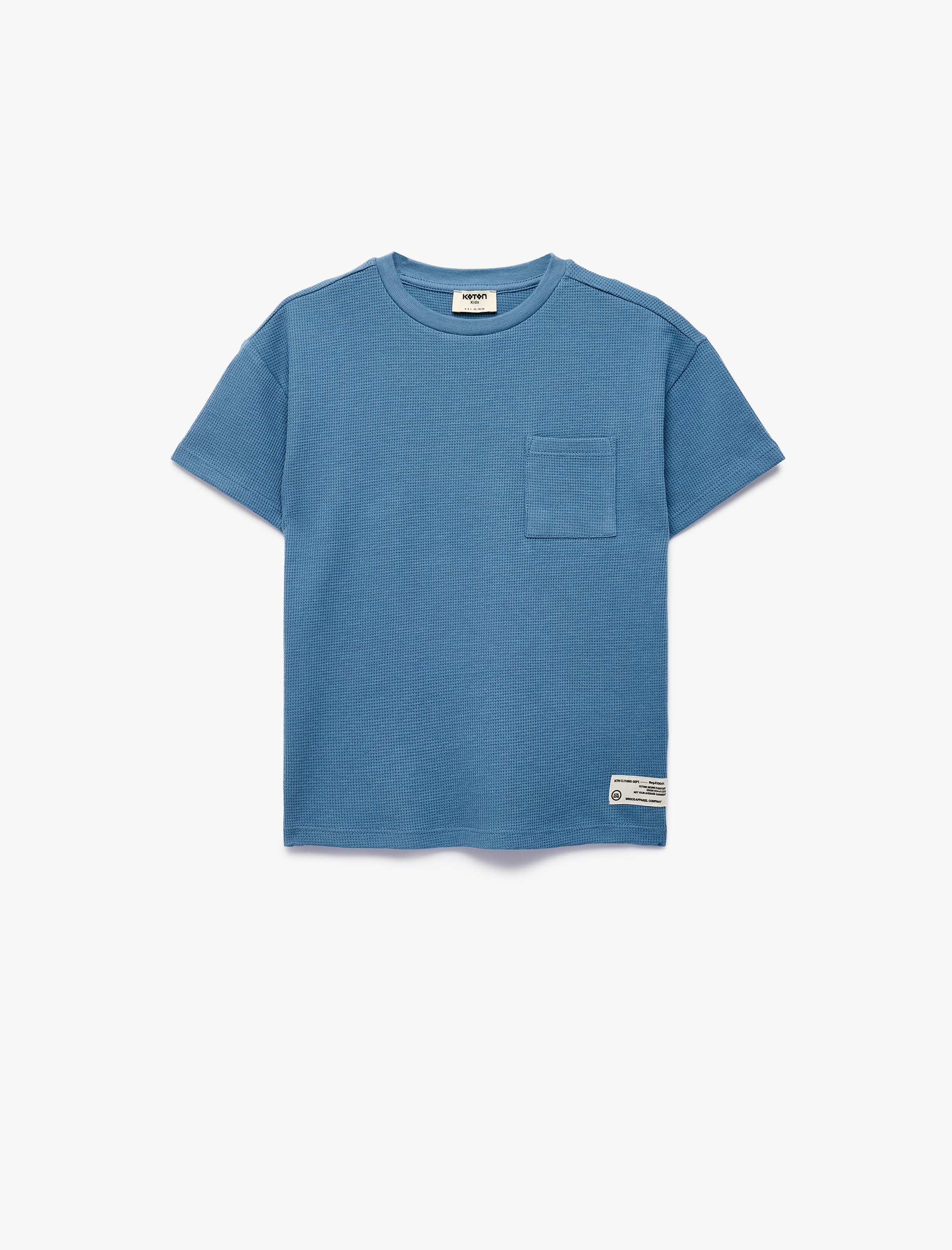  Erkek Çocuk Pamuklu Cepli Kısa Kollu Bisiklet Yaka Oversize Tişört