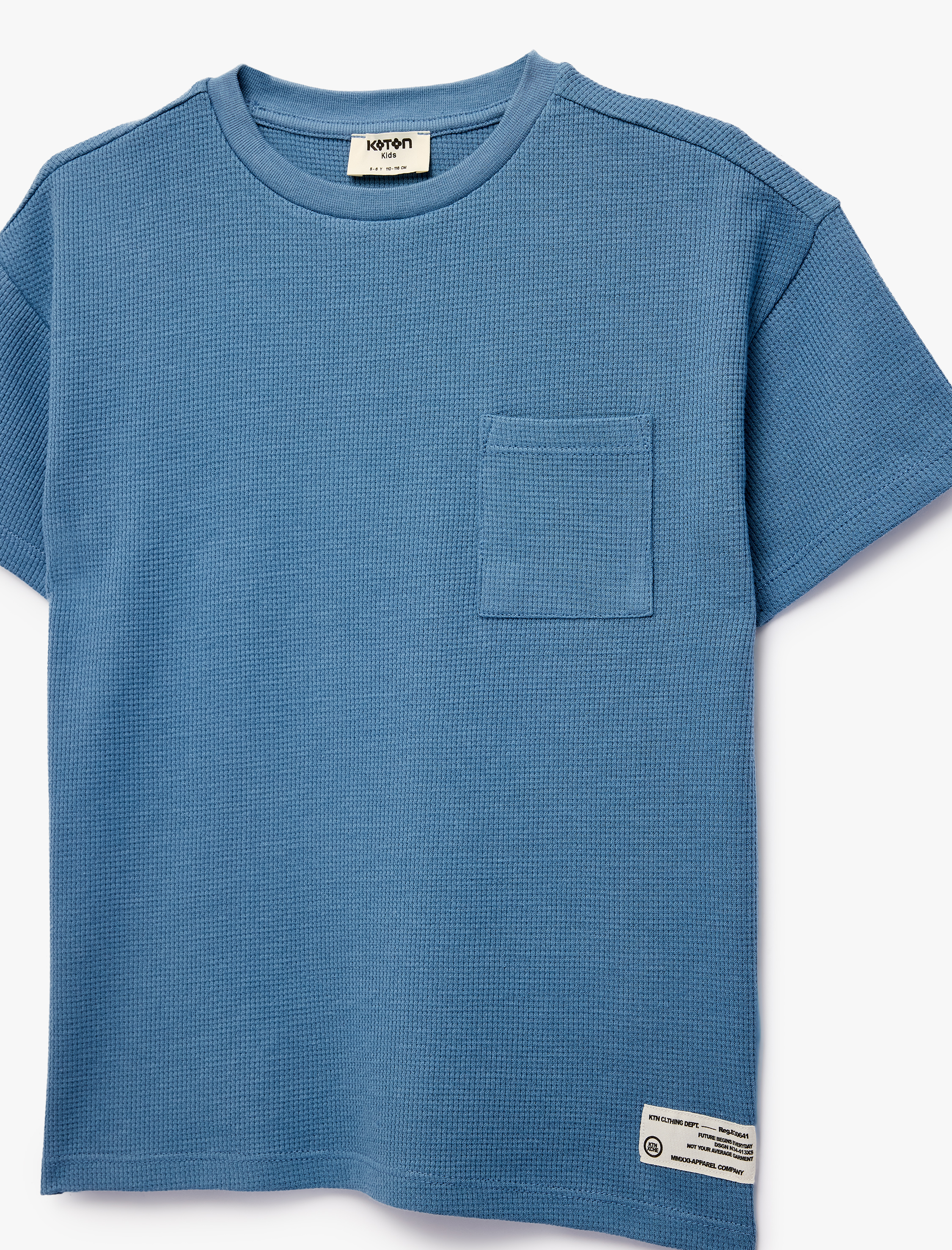  Erkek Çocuk Pamuklu Cepli Kısa Kollu Bisiklet Yaka Oversize Tişört