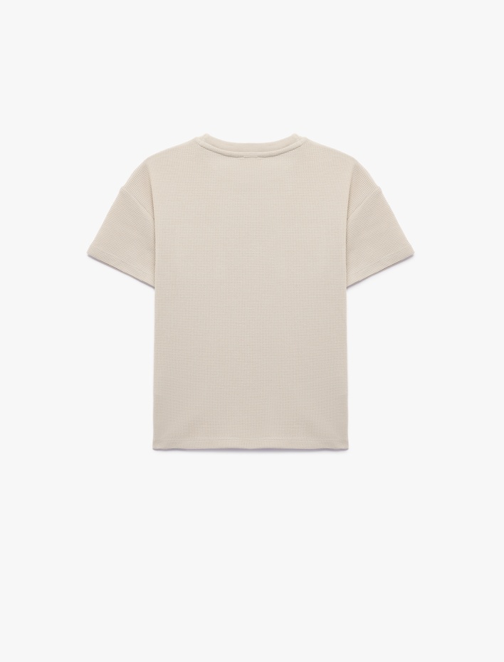 Erkek Çocuk Pamuklu Cepli Kısa Kollu Bisiklet Yaka Oversize Tişört