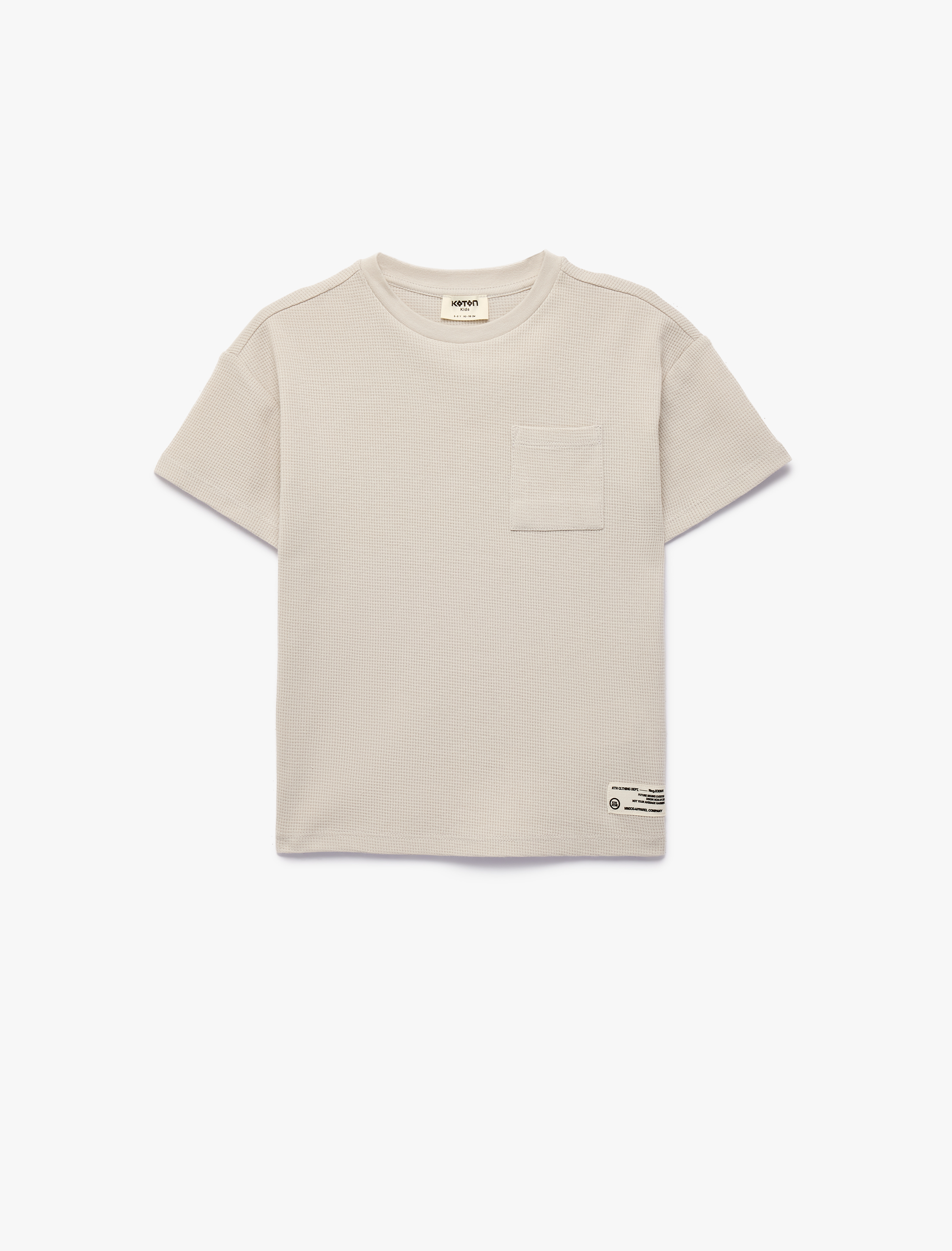  Erkek Çocuk Pamuklu Cepli Kısa Kollu Bisiklet Yaka Oversize Tişört