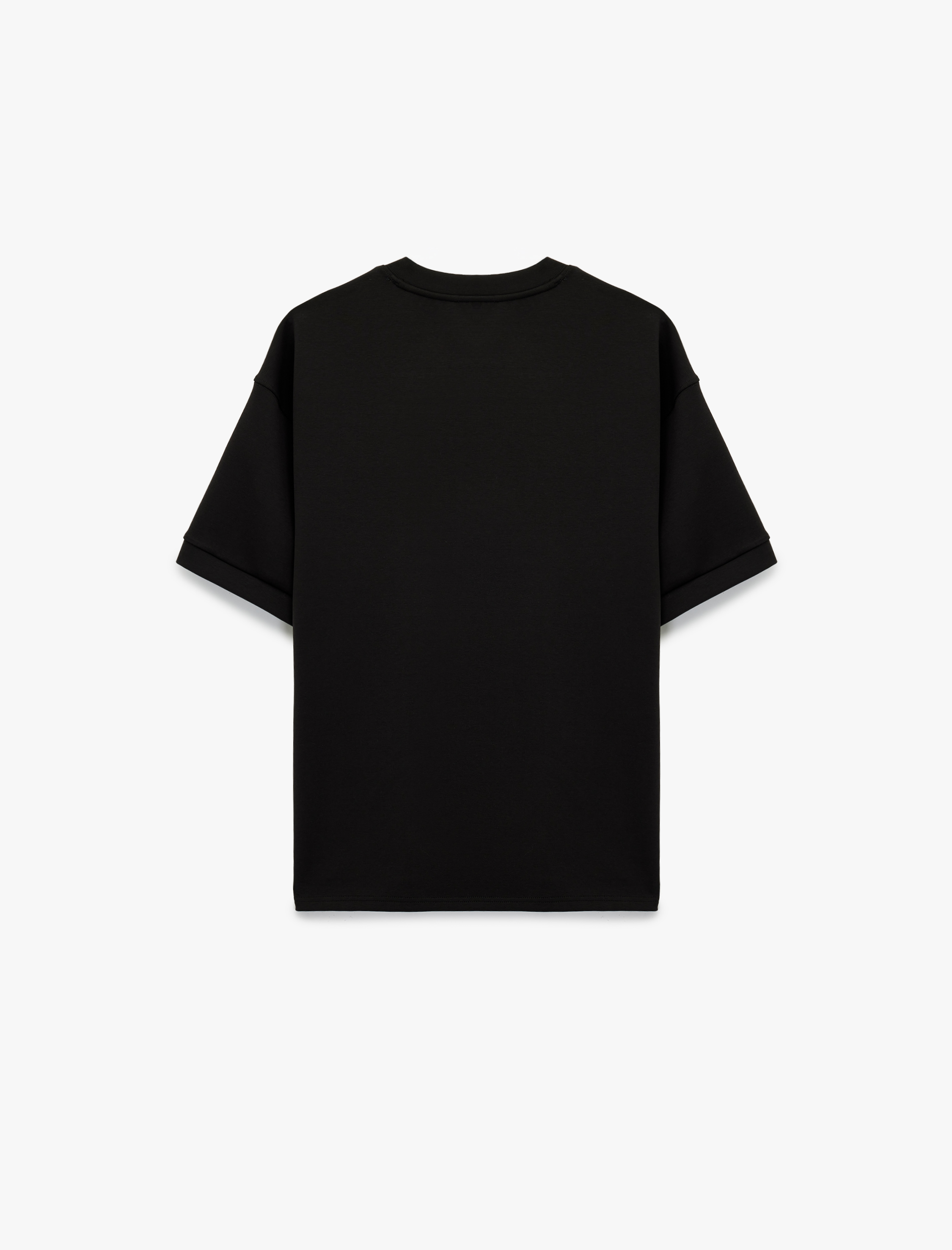   Kısa Kollu Bisiklet Yaka Baskılı Oversize Spor Tişört