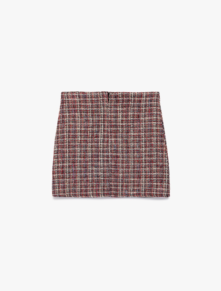 Kız Çocuk A Kesim Ekoseli Tüvit Etek