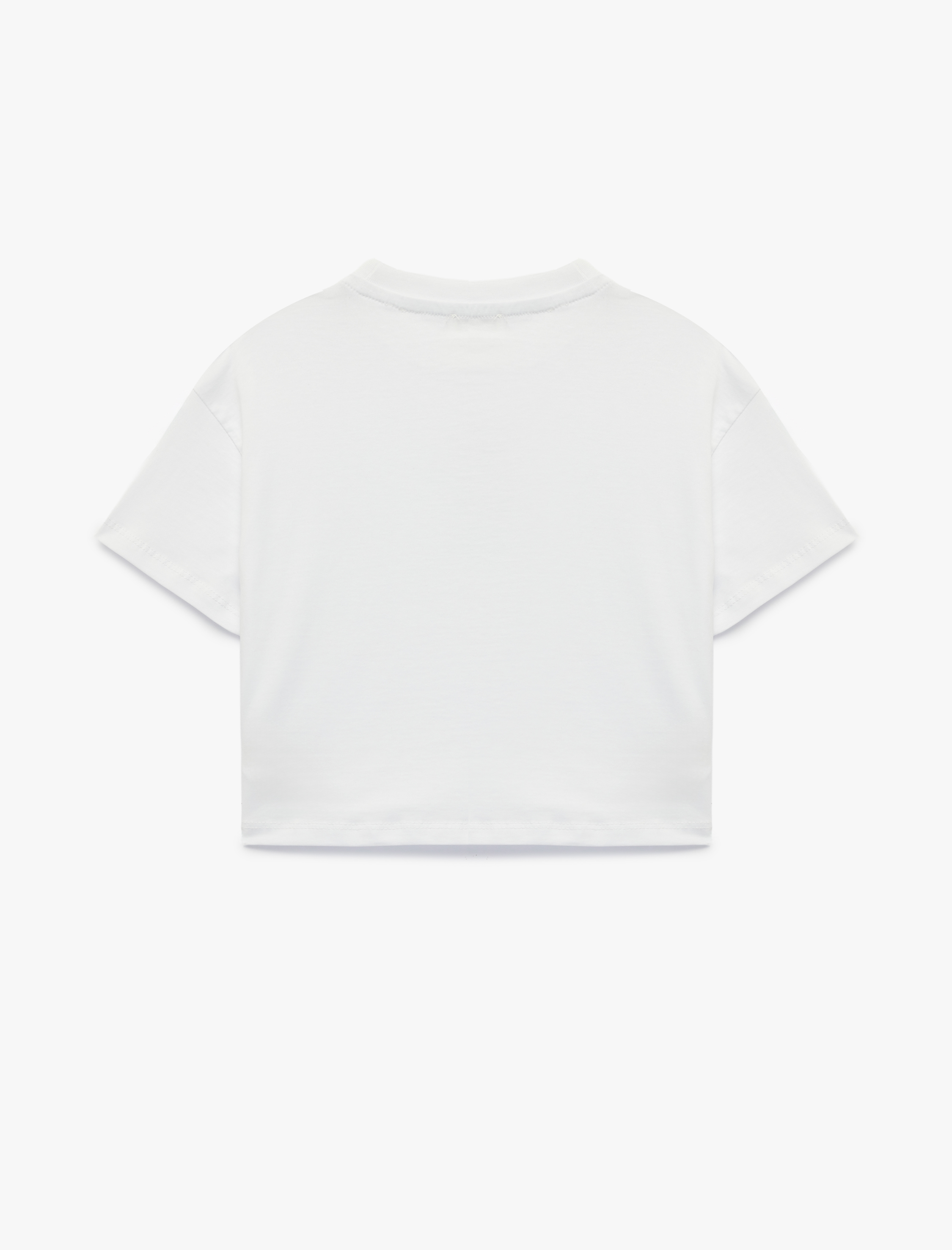  Kız Çocuk Kiraz Baskılı Kısa Kollu Bisiklet Yaka Pamuklu Tişört