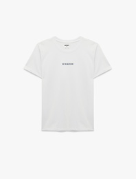 Kısa Kollu Regular Fit Bisiklet Yaka Pamuklu Baskılı Spor Tişört