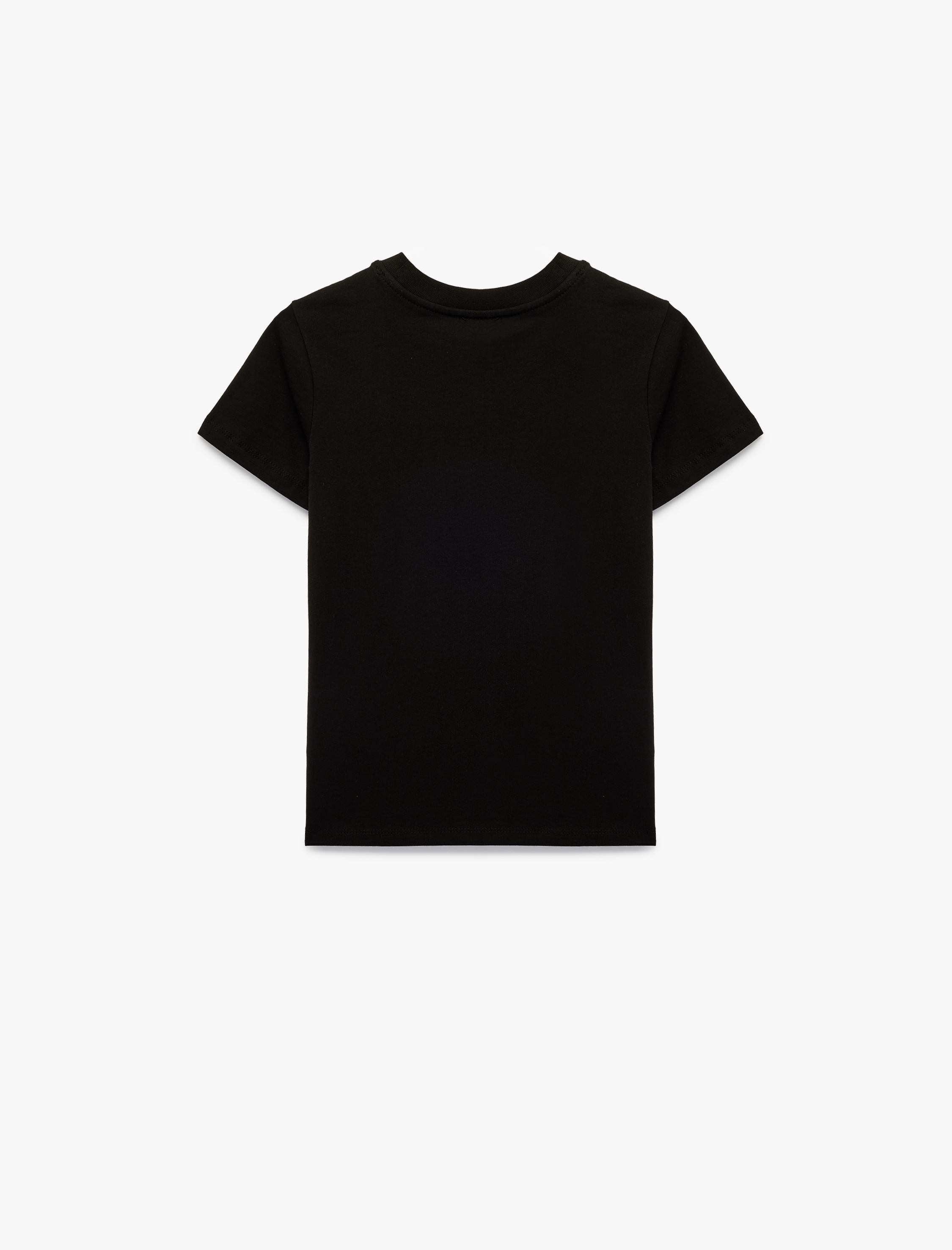  Erkek Çocuk Pamuklu Kısa Kollu Bisiklet Yaka Baskılı Tişört