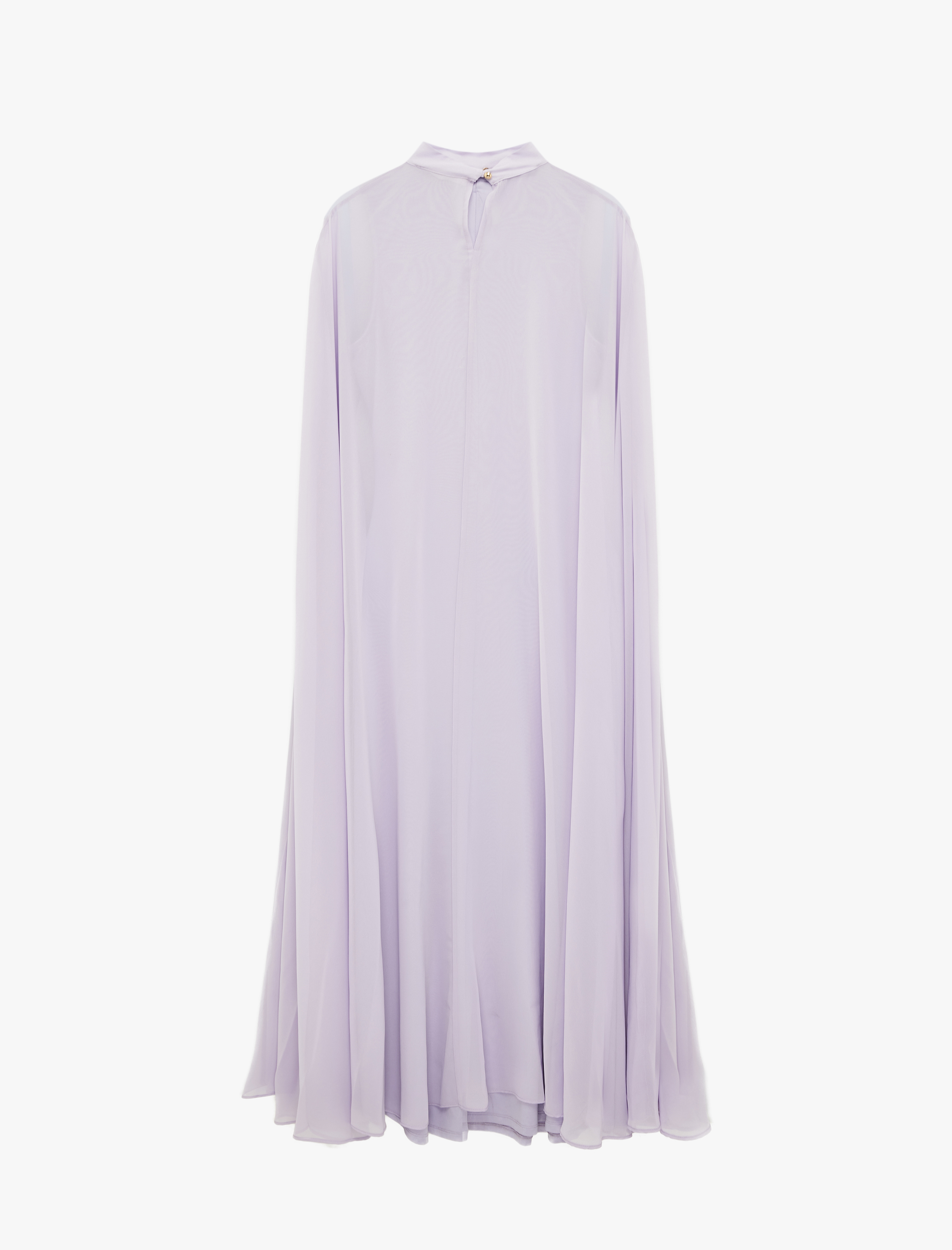   Slim Fit Kolsuz Dik Yaka Broş Detaylı Uzun Pelerin Elbise