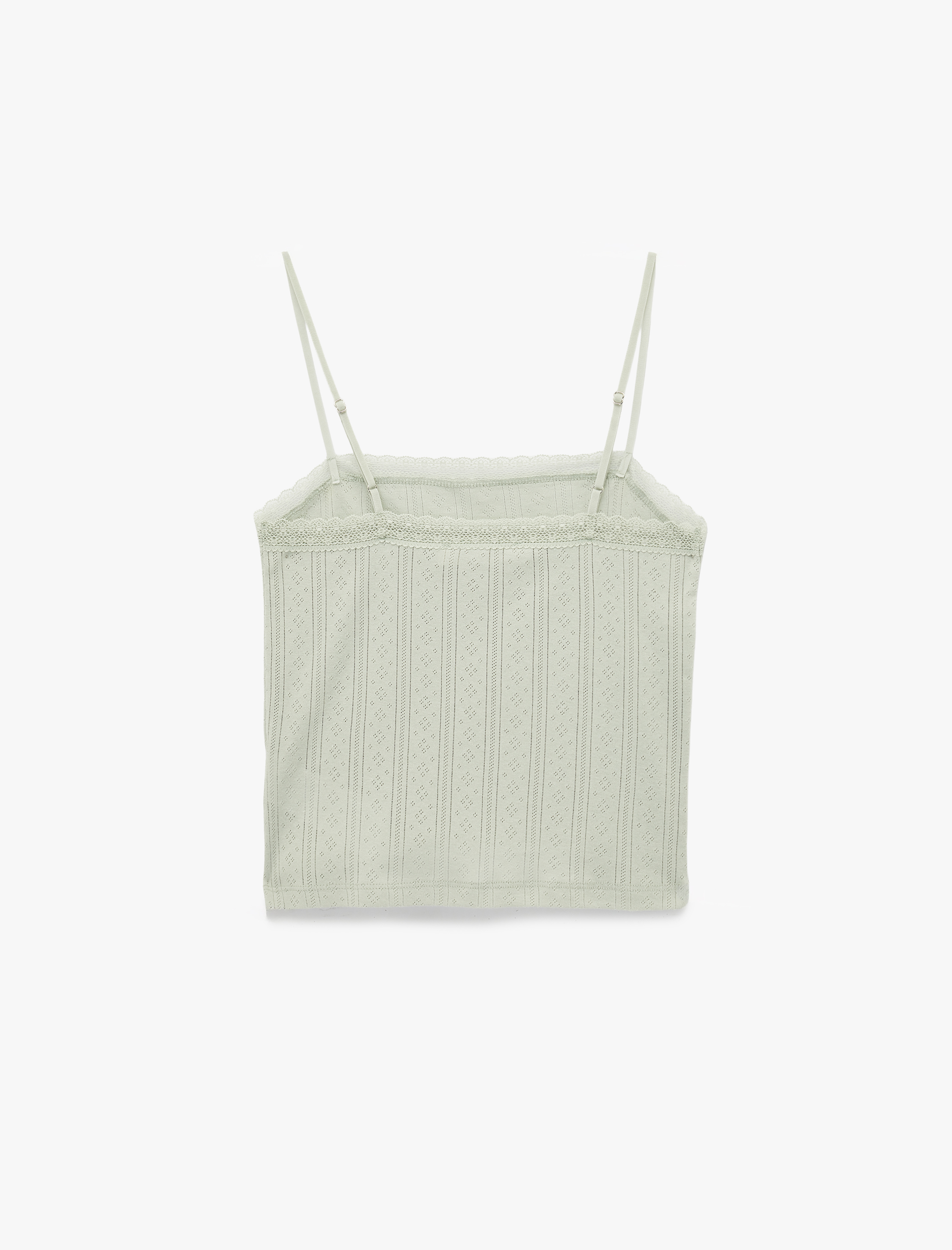   Pamuklu Kare Yaka Askılı Pijama Üstü