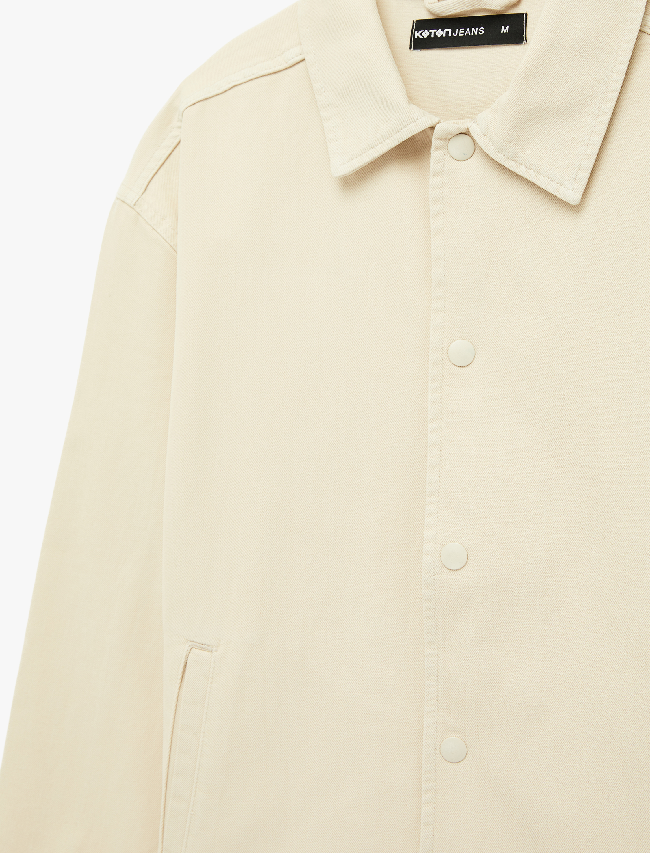   Pamuklu Cepli Uzun Kollu Gömlek Yaka Jean Ceket