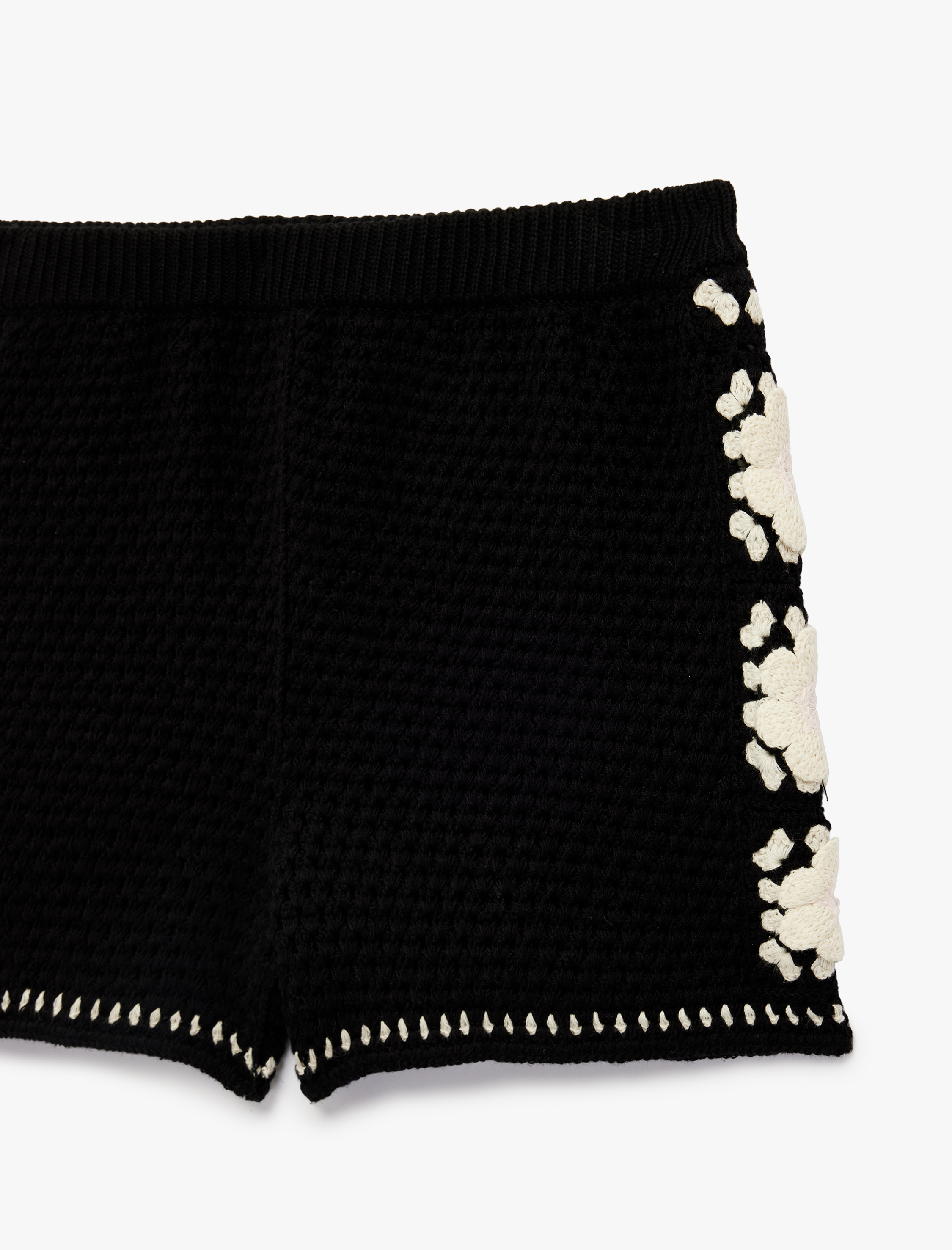  Kız Çocuk Pamuklu Beli Lastikli Desenli Triko Şort