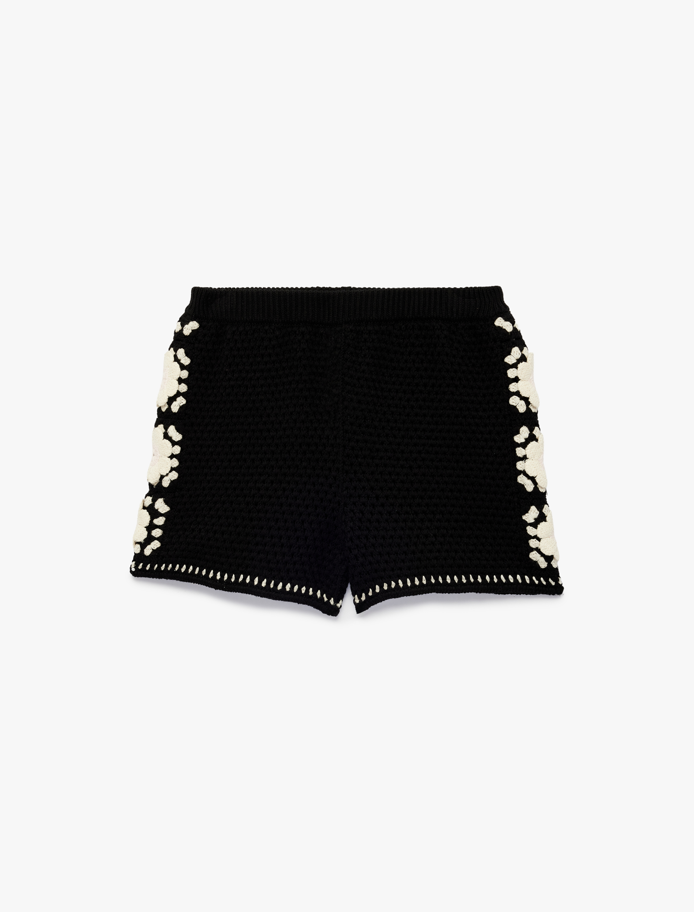  Kız Çocuk Pamuklu Beli Lastikli Desenli Triko Şort