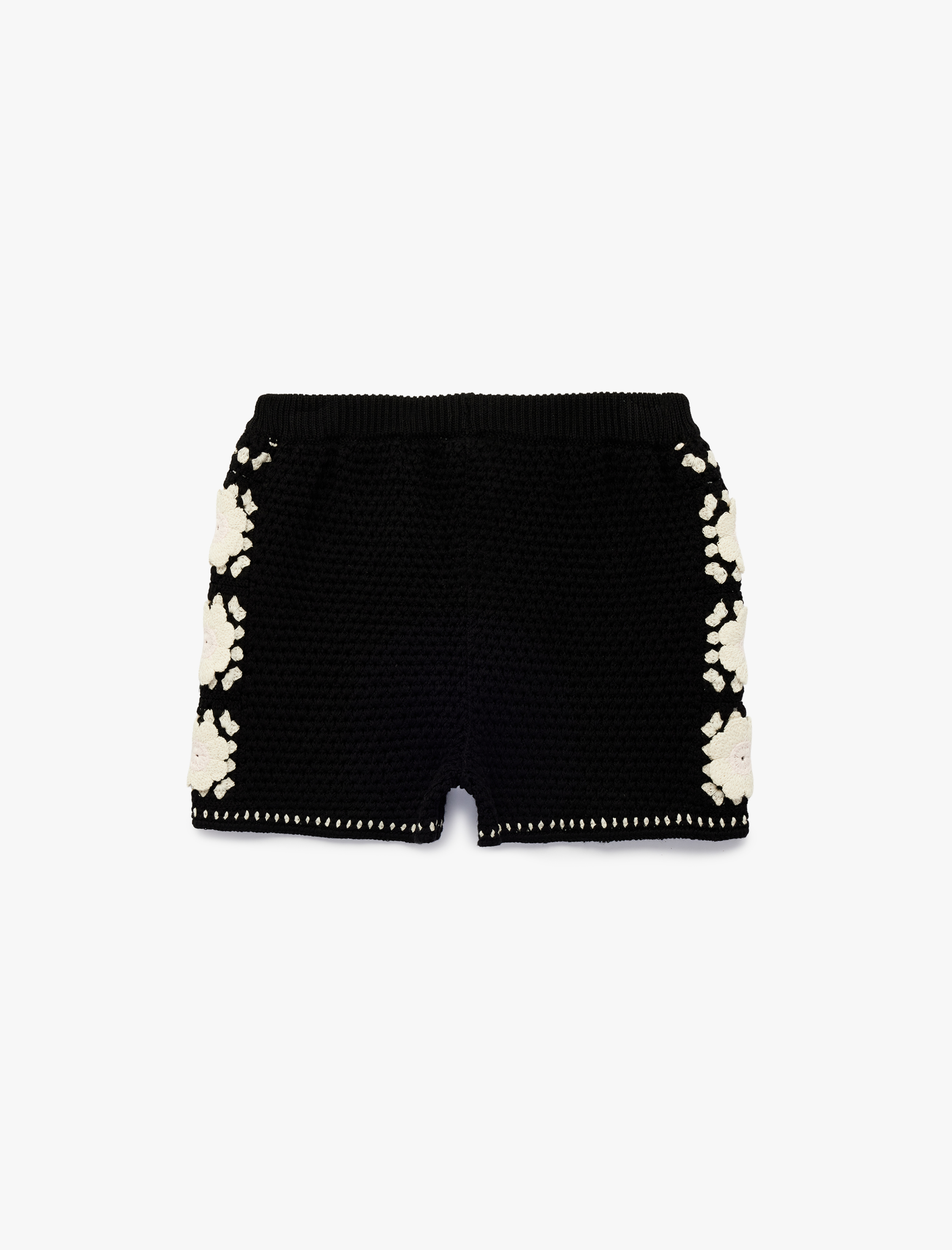  Kız Çocuk Pamuklu Beli Lastikli Desenli Triko Şort