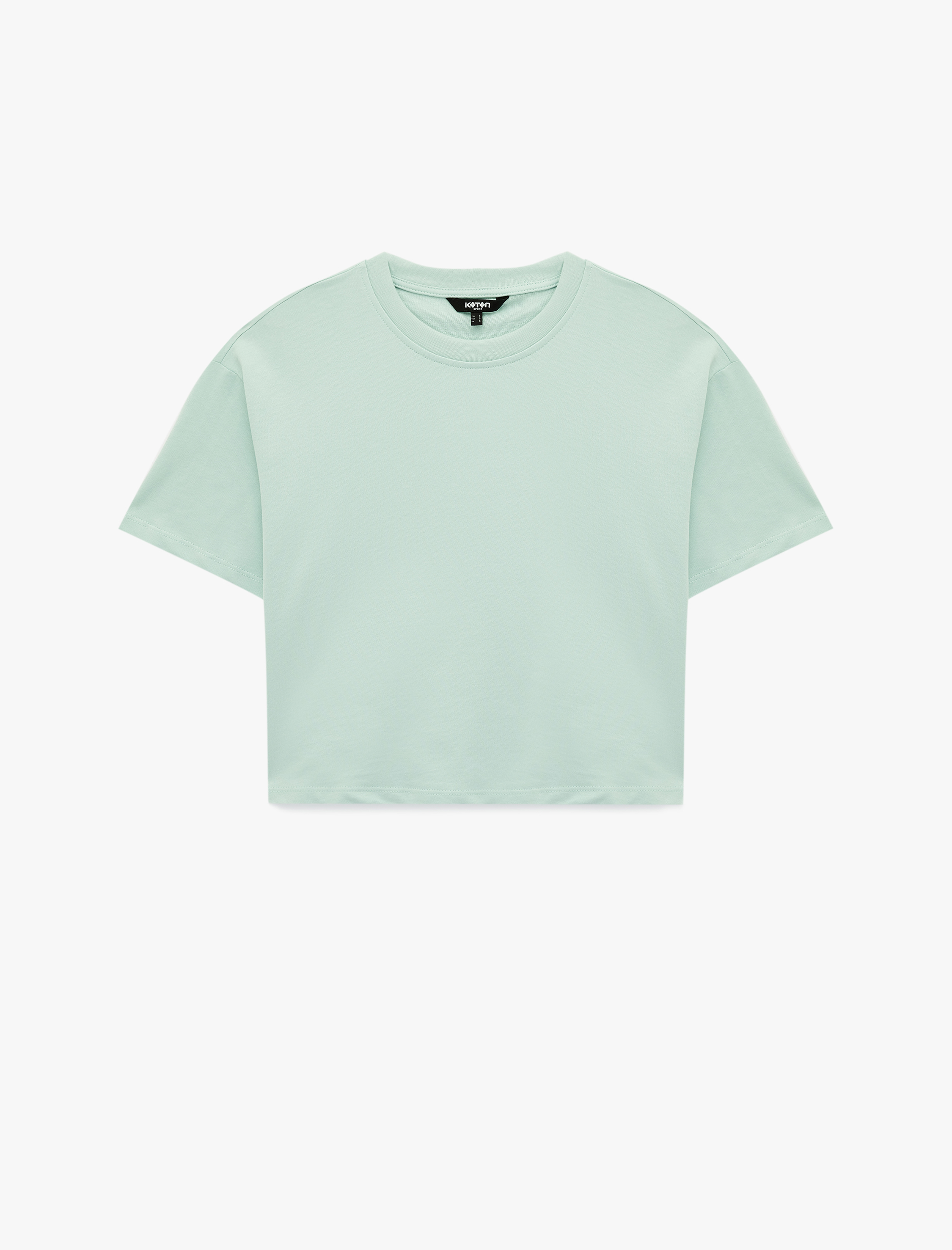   Kısa Kollu Bisiklet Yaka Pamuklu Spor Tişört