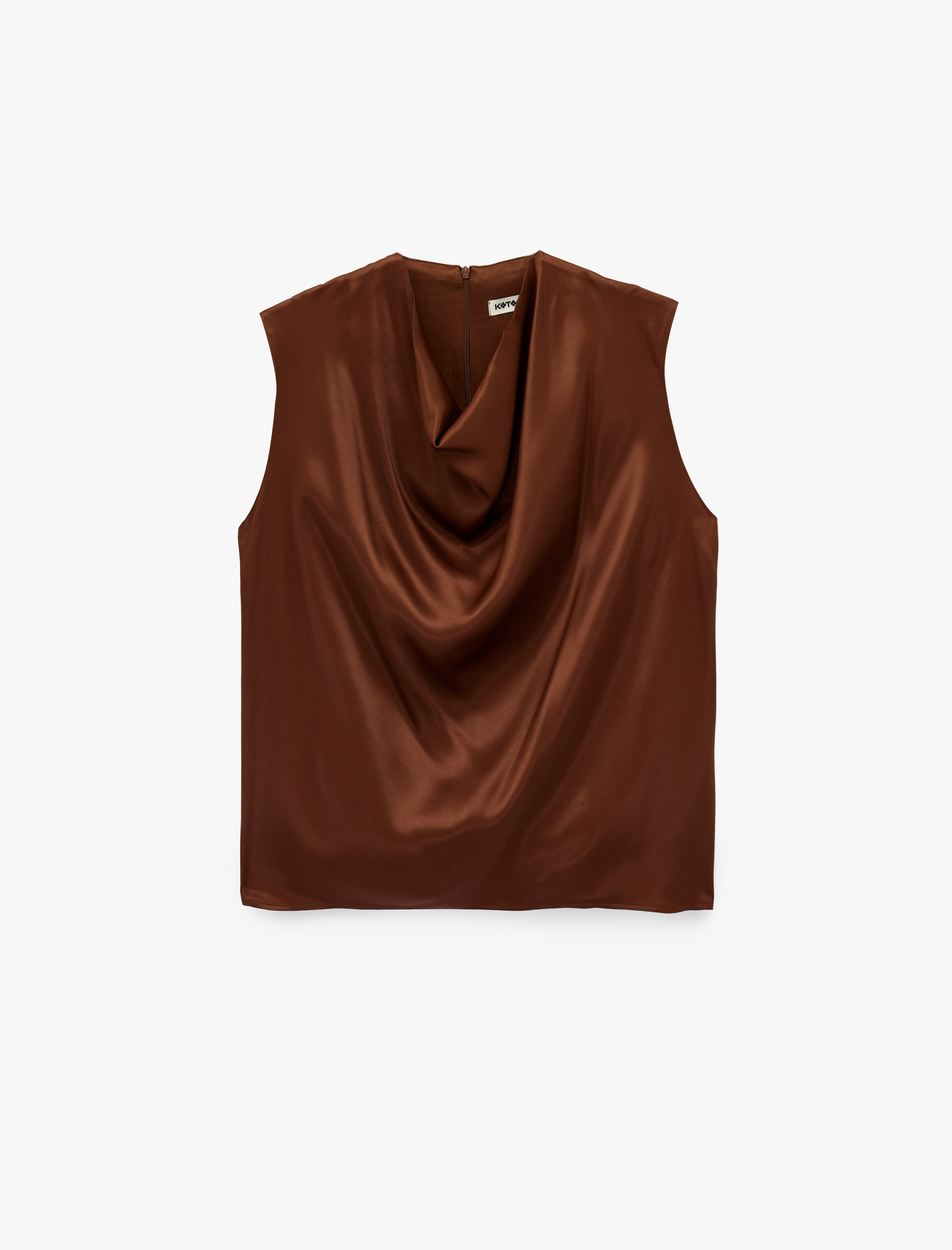   Degaje Yaka Kolsuz Saten Bluz