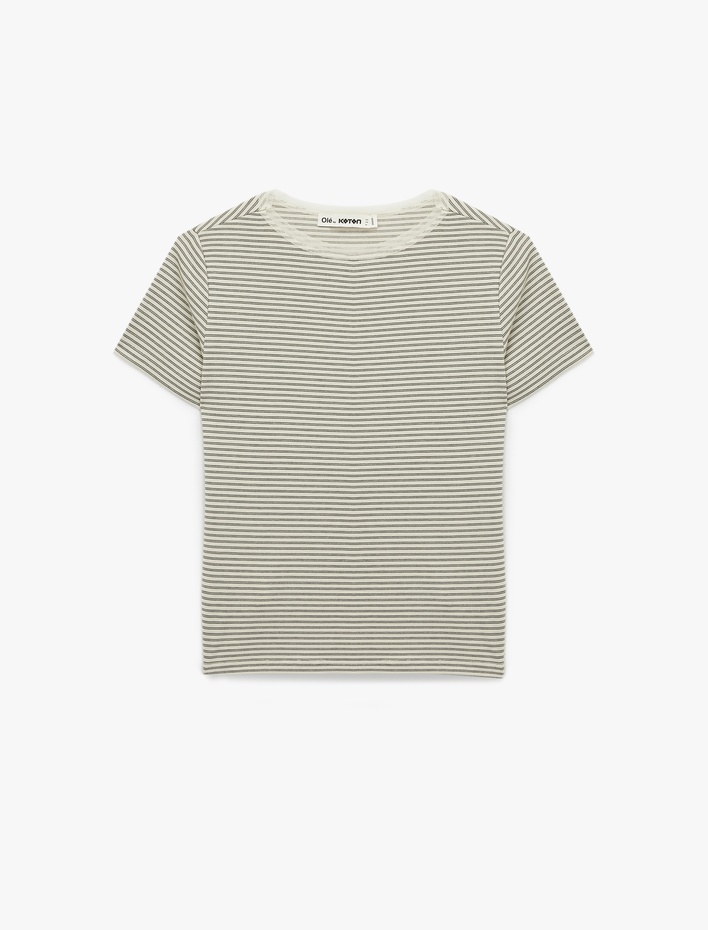  Bisiklet Yaka Kısa Kollu Slim Fit Tişört