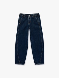 Pamuklu Balon Kesim Denim Pantolon