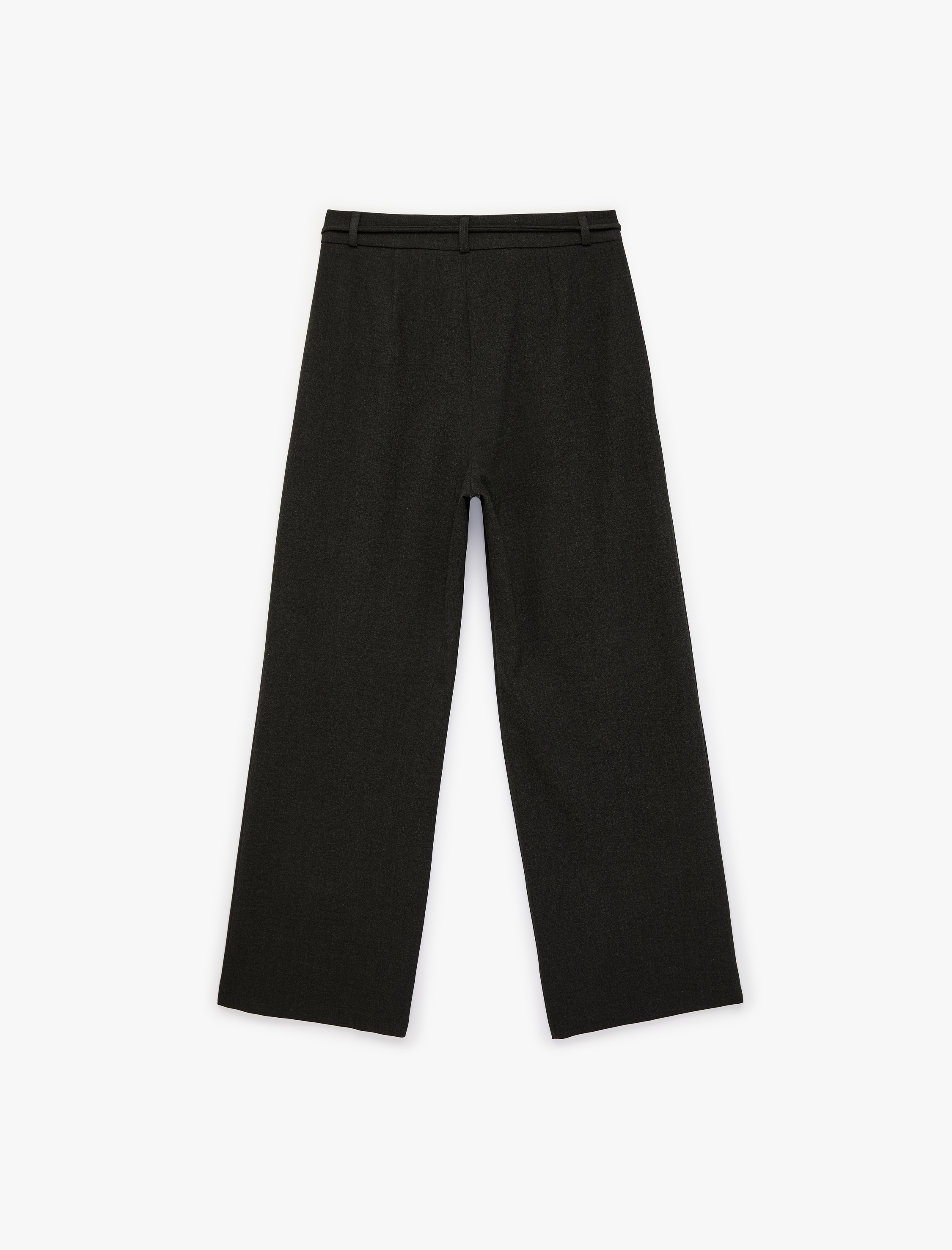   Beli Bağcıklı Pile Detaylı Cepli Geniş Paça Palazzo Pantolon