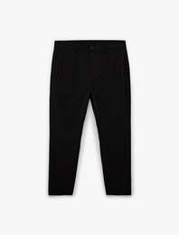 Normal Bel Cepli Slim Fit Düğmeli Kumaş Pantolon