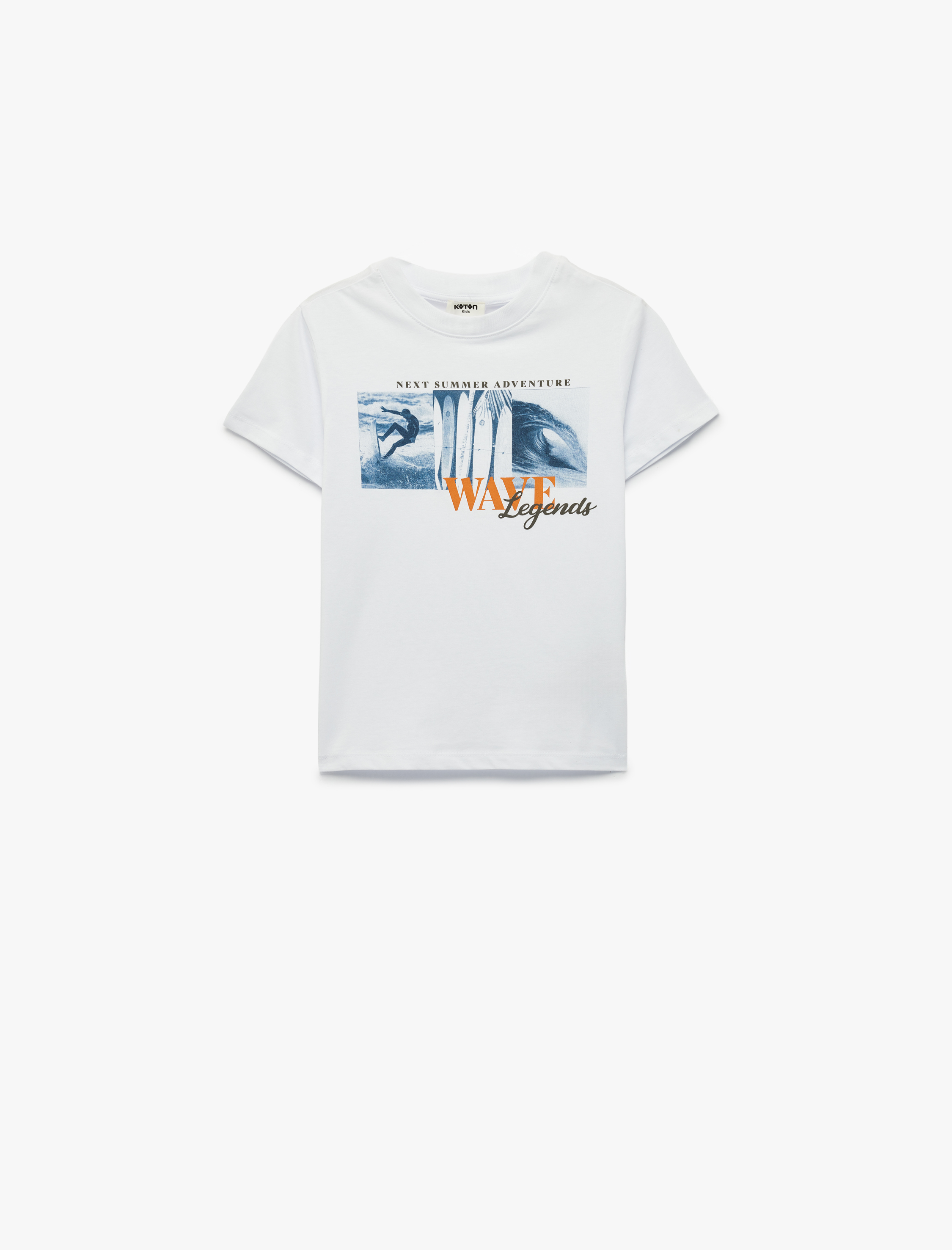  Erkek Çocuk Pamuklu Kısa Kollu Bisiklet Yaka Baskılı Tişört