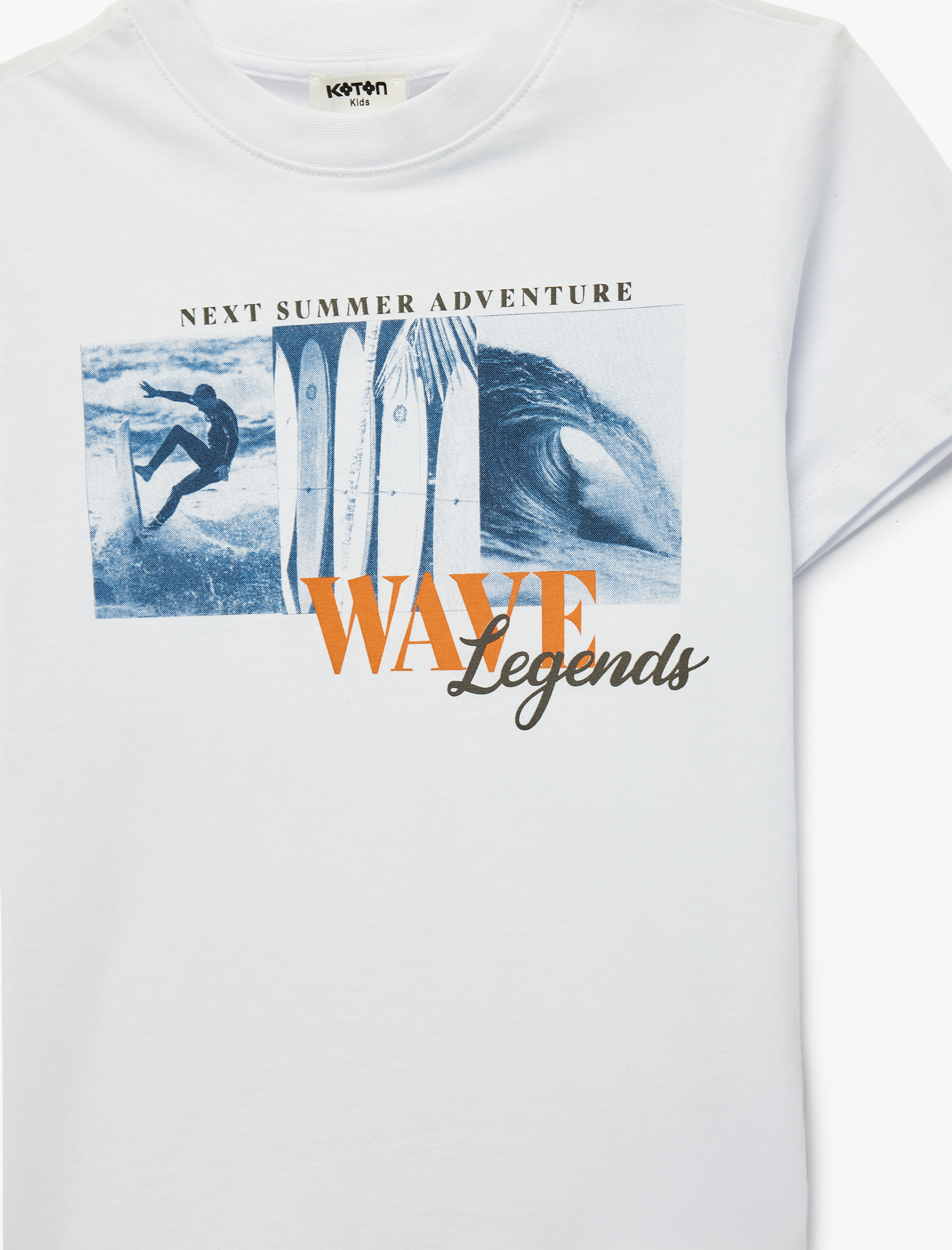  Erkek Çocuk Pamuklu Kısa Kollu Bisiklet Yaka Baskılı Tişört