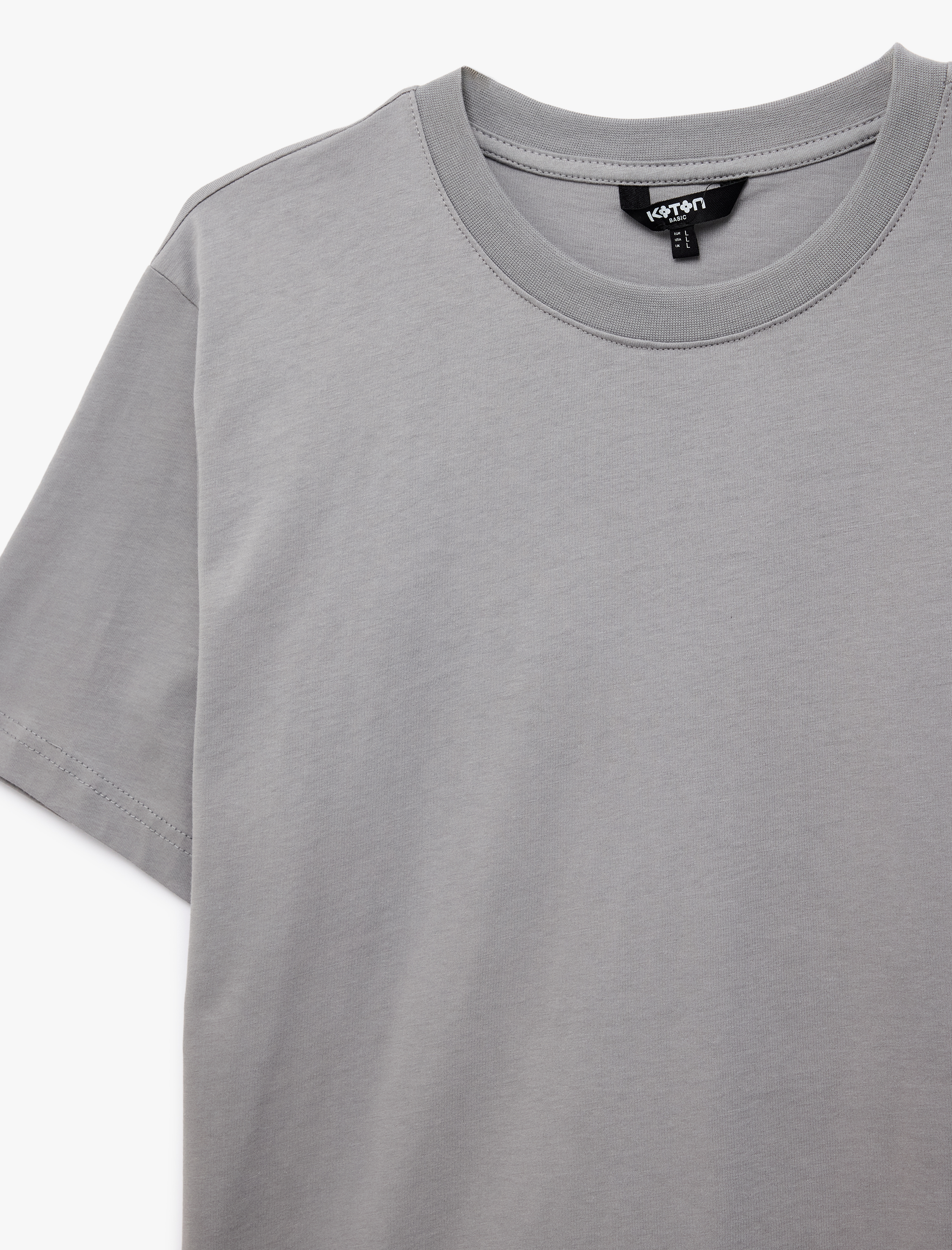   Regular Fit Kısa Kollu Bisiklet Yaka Basic Pamuklu Tişört