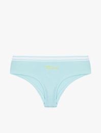 Yüksek Bel Pamuklu Baskılı Hipster Külot