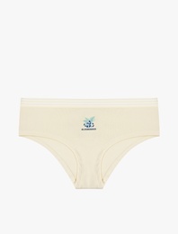 Yüksek Bel Rahat Kalıp Pamuklu Baskılı Hipster Külot