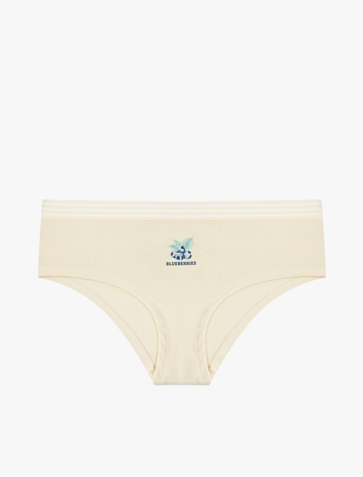  Yüksek Bel Rahat Kalıp Pamuklu Baskılı Hipster Külot