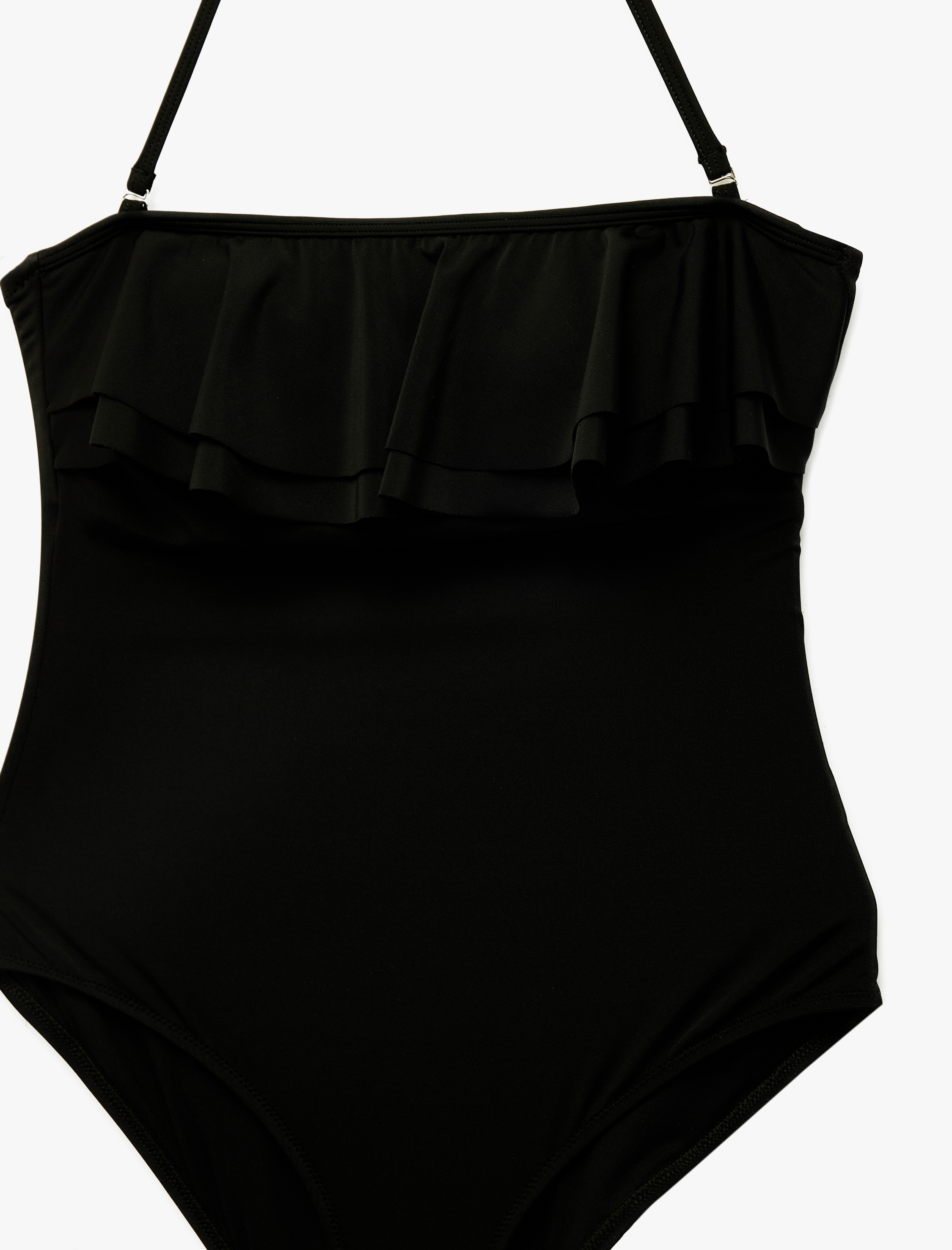   Çıkarılabilir Askılı Fırfırlı Straplez Mayo