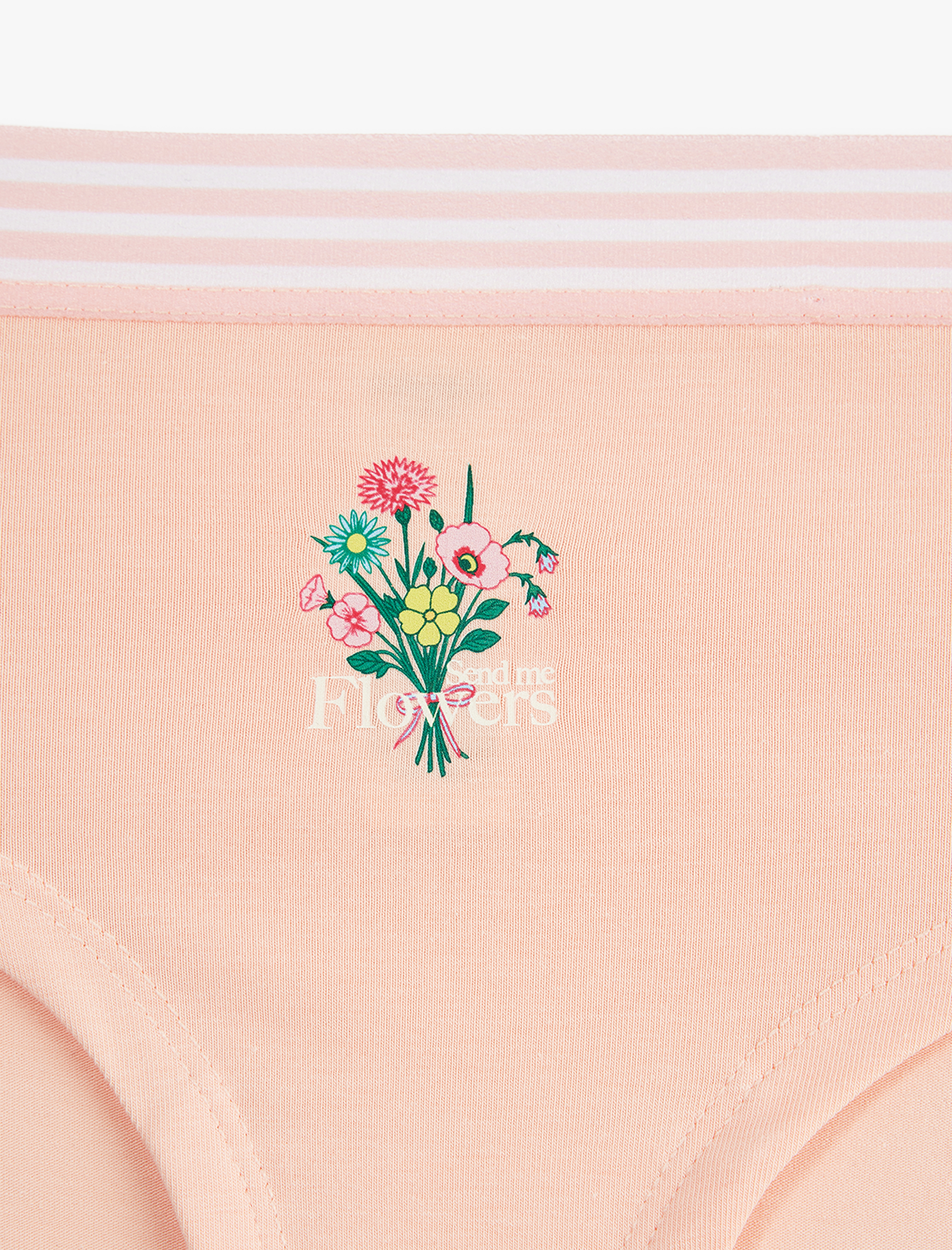   Pamuklu Çiçek Baskılı Bel Detaylı Yüksek Bel Hipster Külot