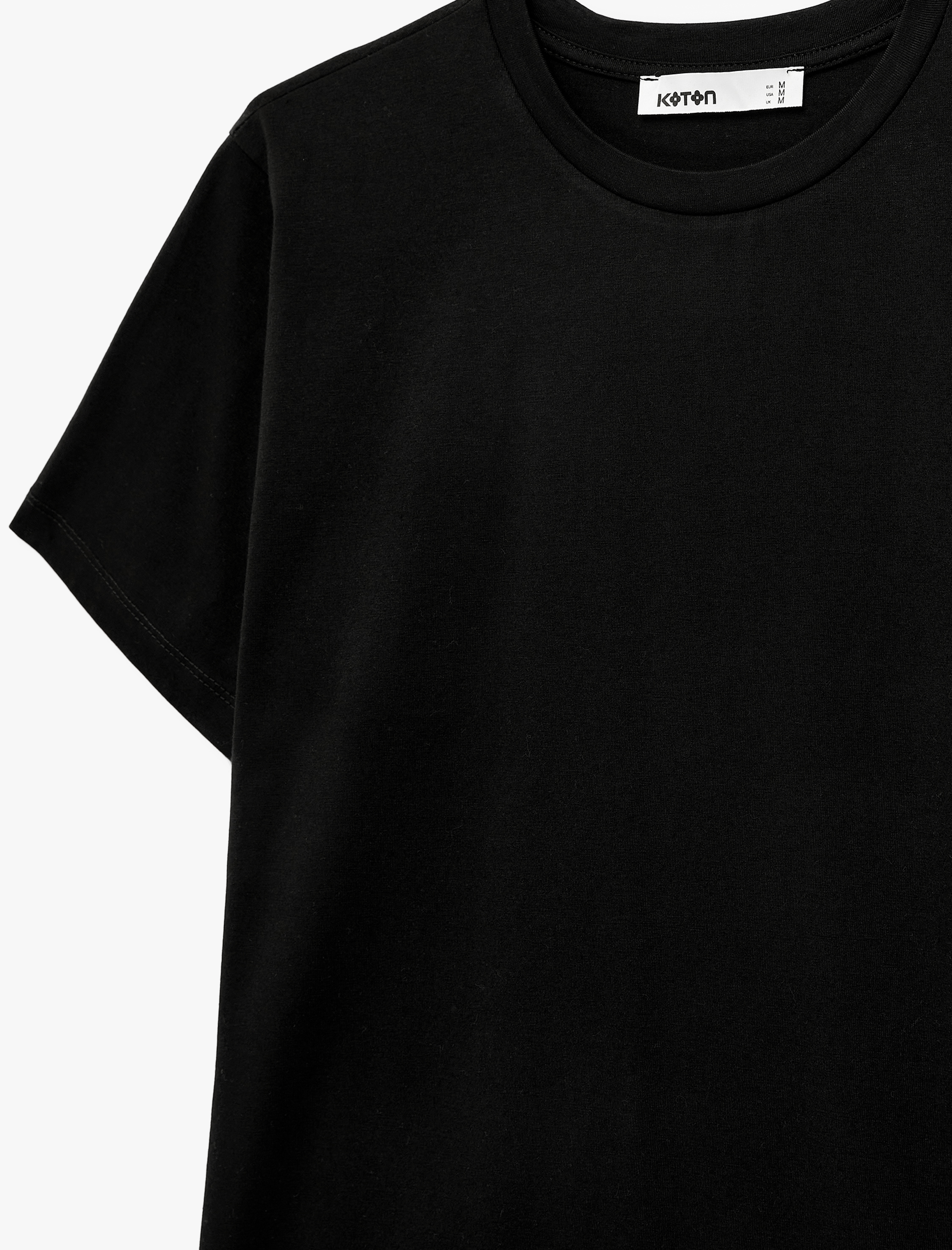   Pamuklu Kısa Kollu Bisiklet Yaka Oversize Basic Tişört