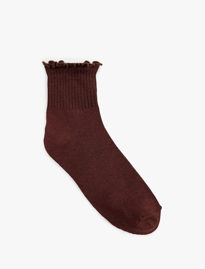 Kadın Fırfırlı Pamuklu Soket Çorap