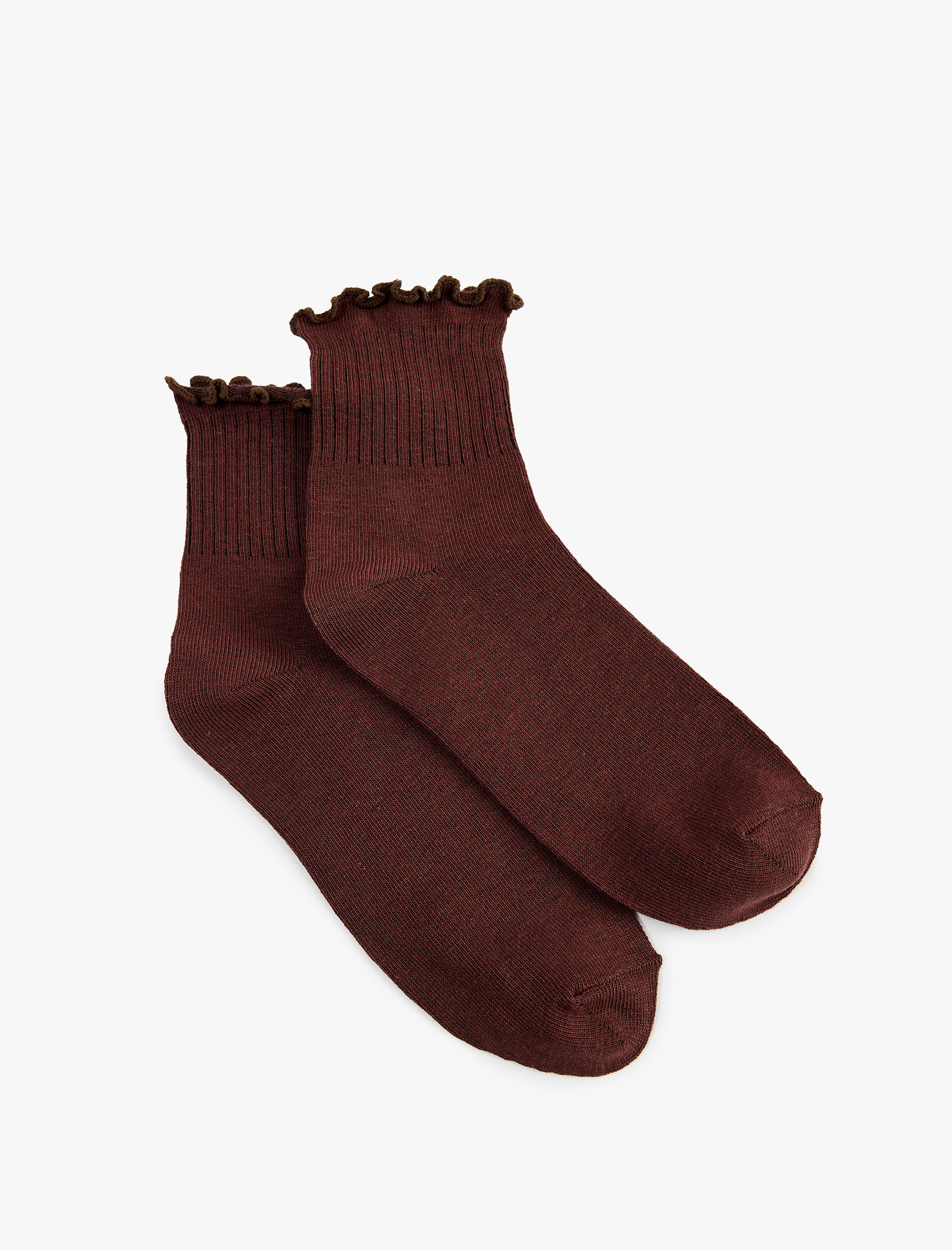  Kadın Fırfırlı Pamuklu Soket Çorap