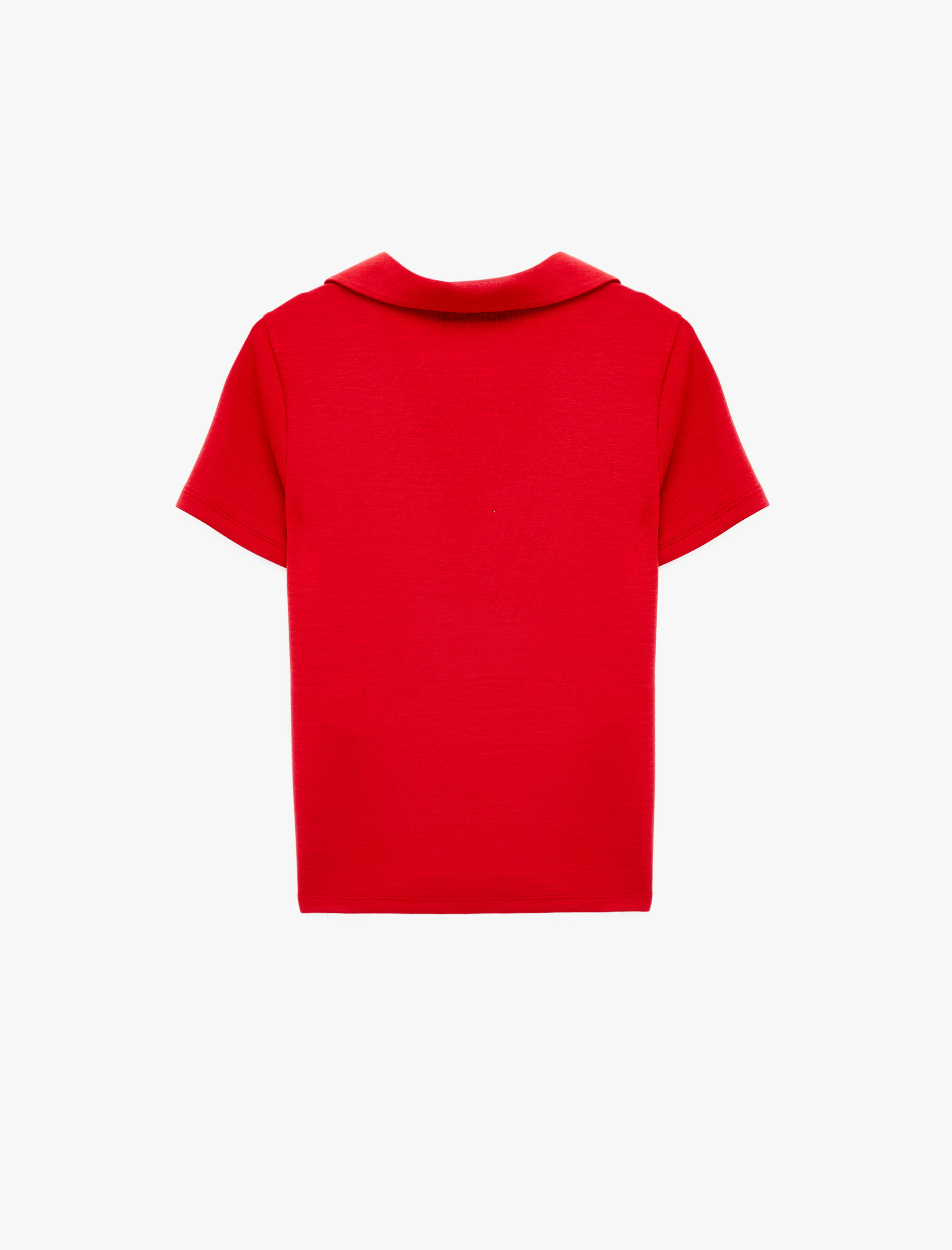   Regular Fit Kısa Kollu Kesik Polo Yaka Tişört