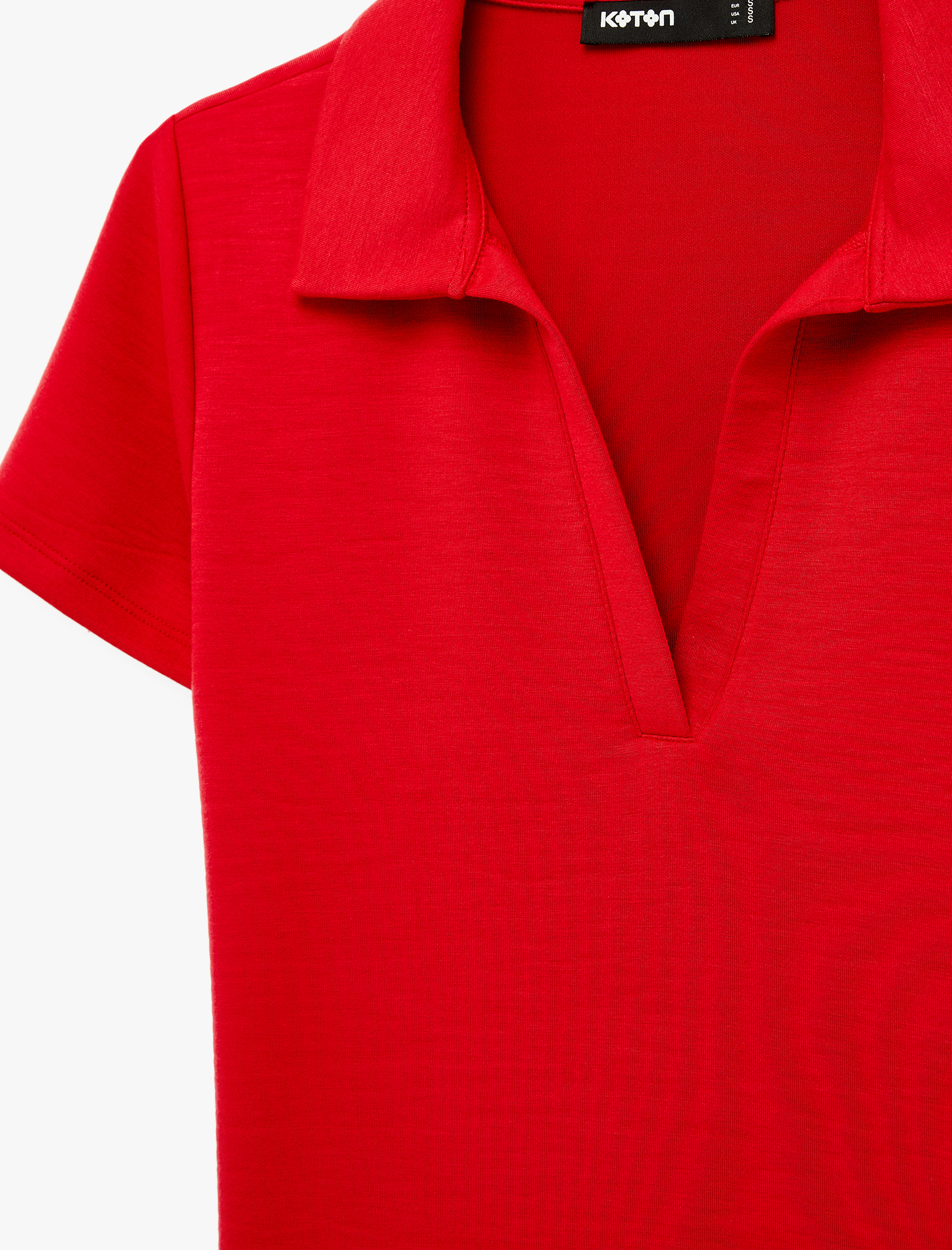   Regular Fit Kısa Kollu Kesik Polo Yaka Tişört