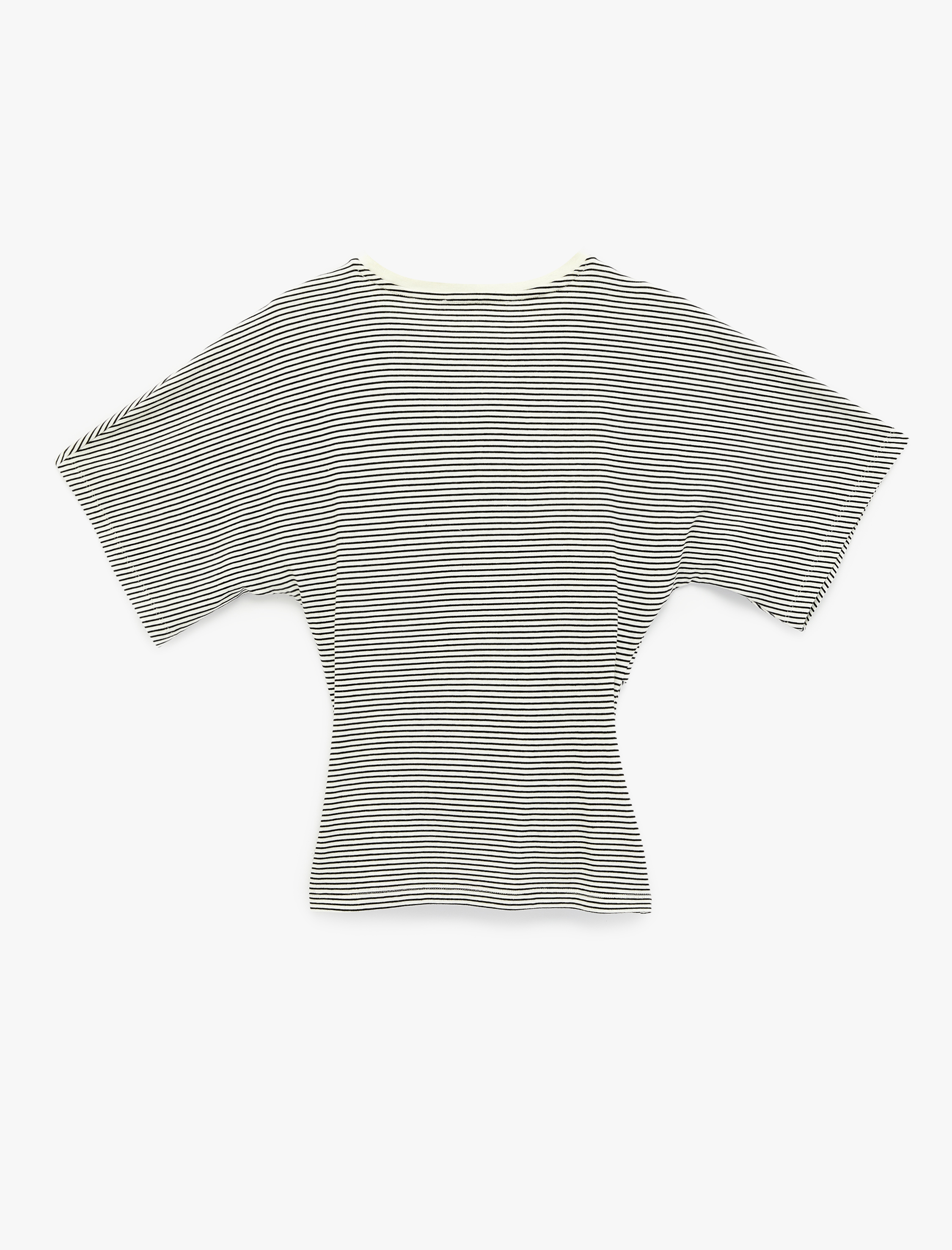   Slim Fit Kısa Kollu Bisiklet Yaka Çizgili Tişört