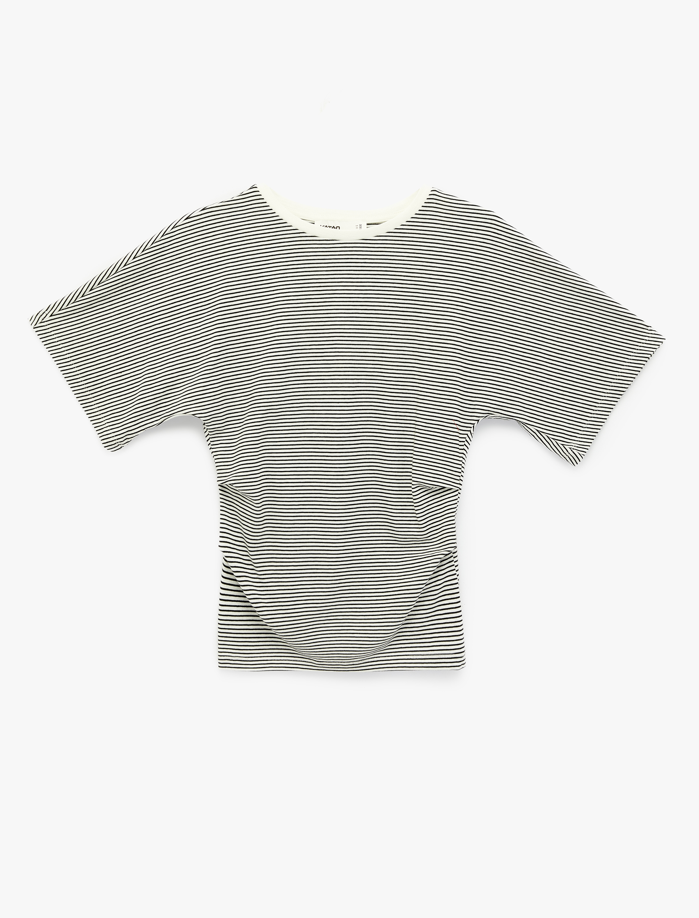   Slim Fit Kısa Kollu Bisiklet Yaka Çizgili Tişört