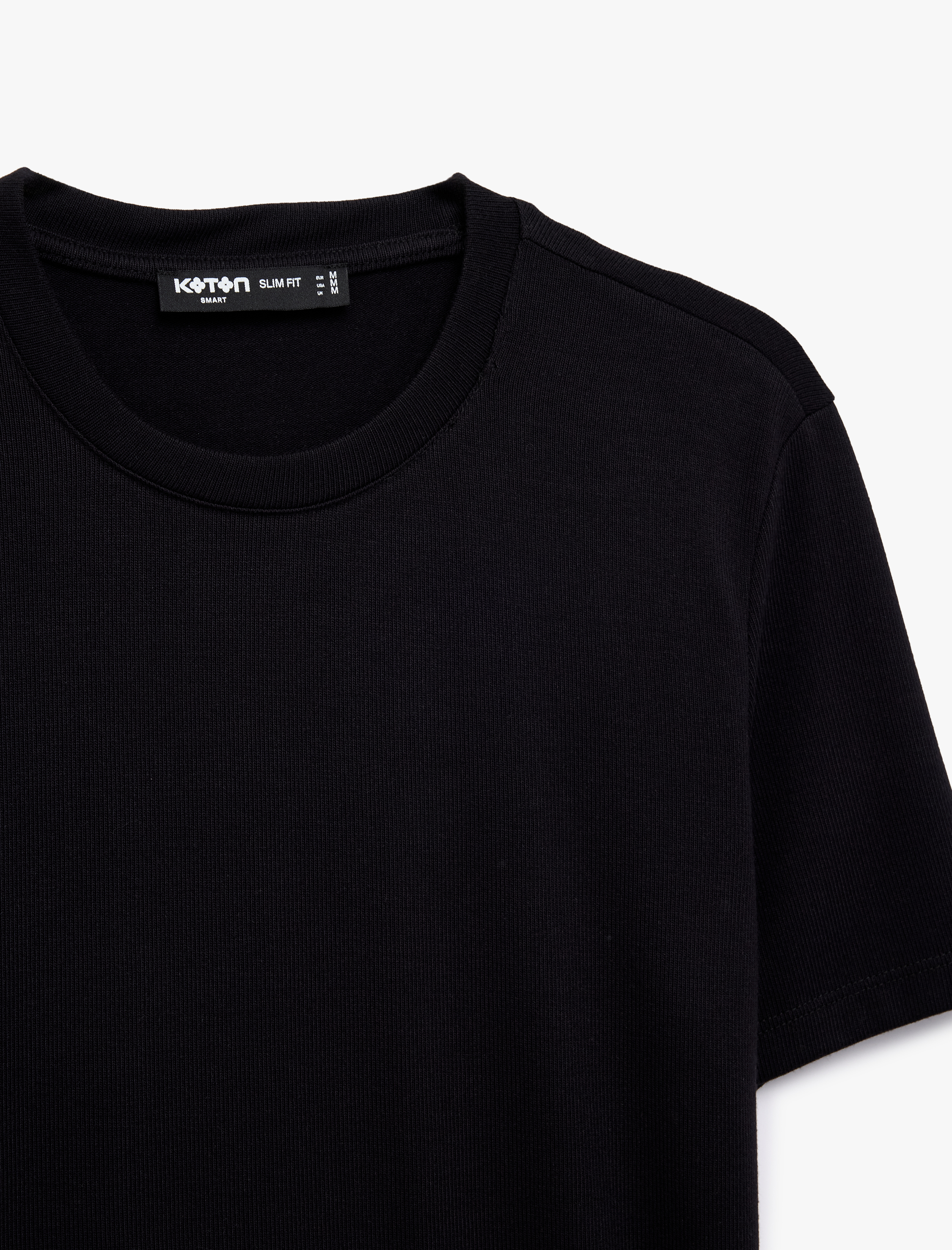   Bisiklet Yaka Viskon Karışımlı Kısa Kollu Basic Slim Fit Tişört