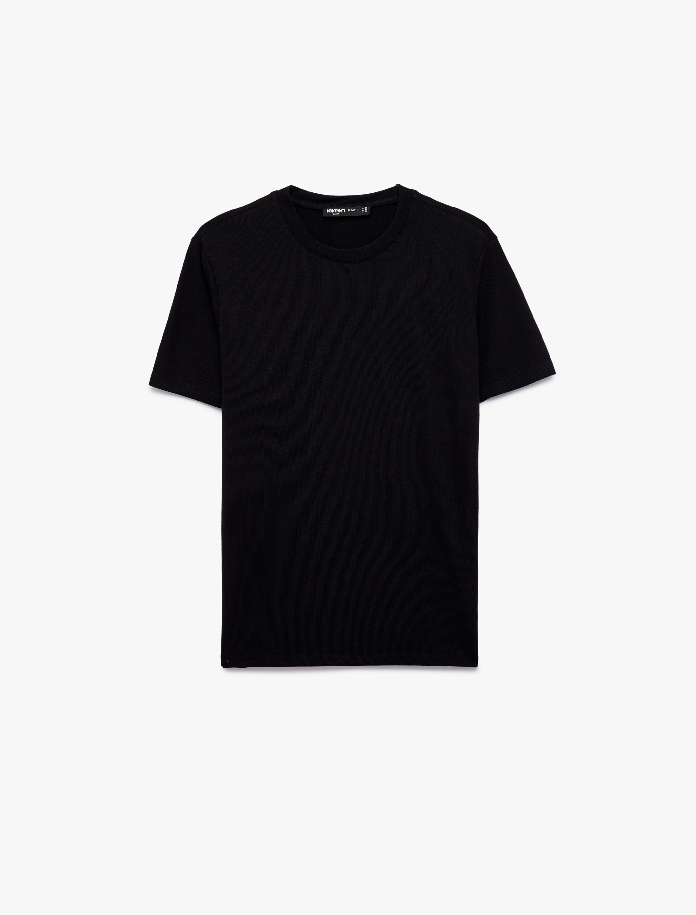   Bisiklet Yaka Viskon Karışımlı Kısa Kollu Basic Slim Fit Tişört