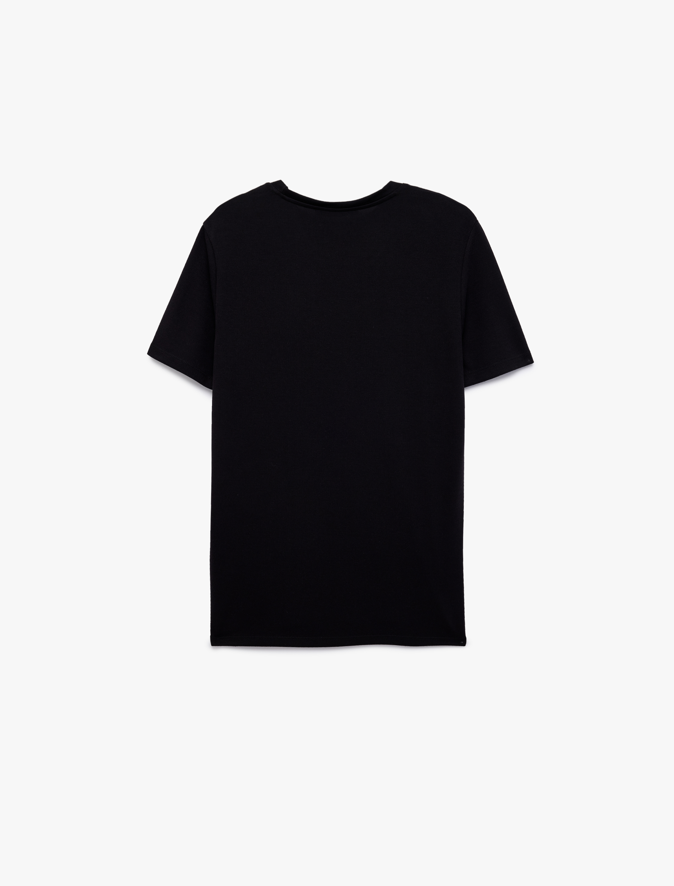   Bisiklet Yaka Viskon Karışımlı Kısa Kollu Basic Slim Fit Tişört