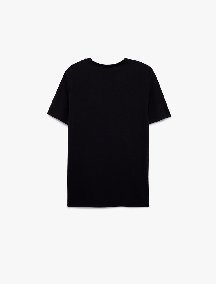  Bisiklet Yaka Viskon Karışımlı Kısa Kollu Basic Slim Fit Tişört