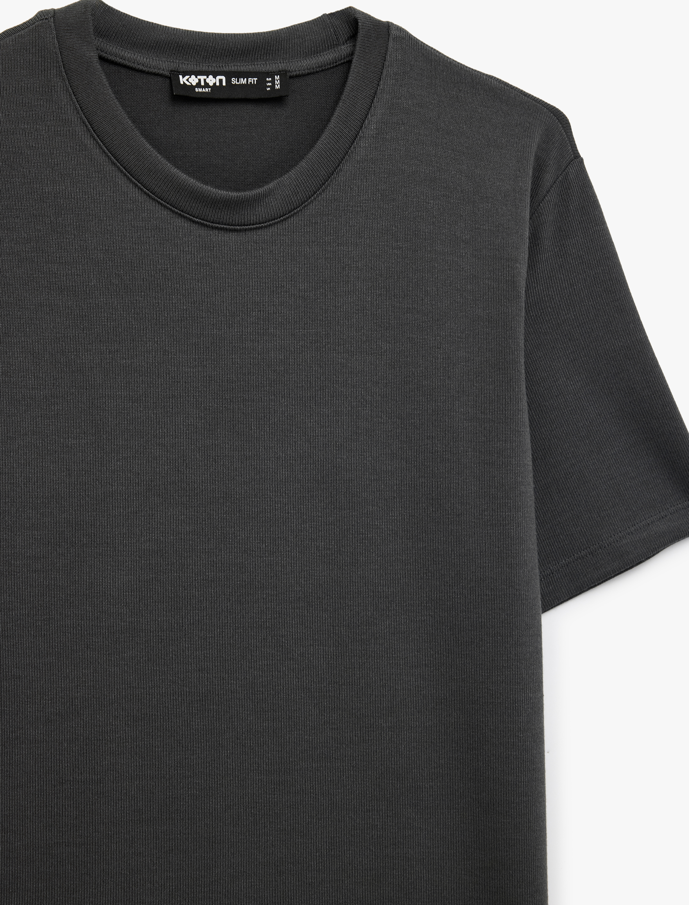   Bisiklet Yaka Viskon Karışımlı Kısa Kollu Basic Slim Fit Tişört