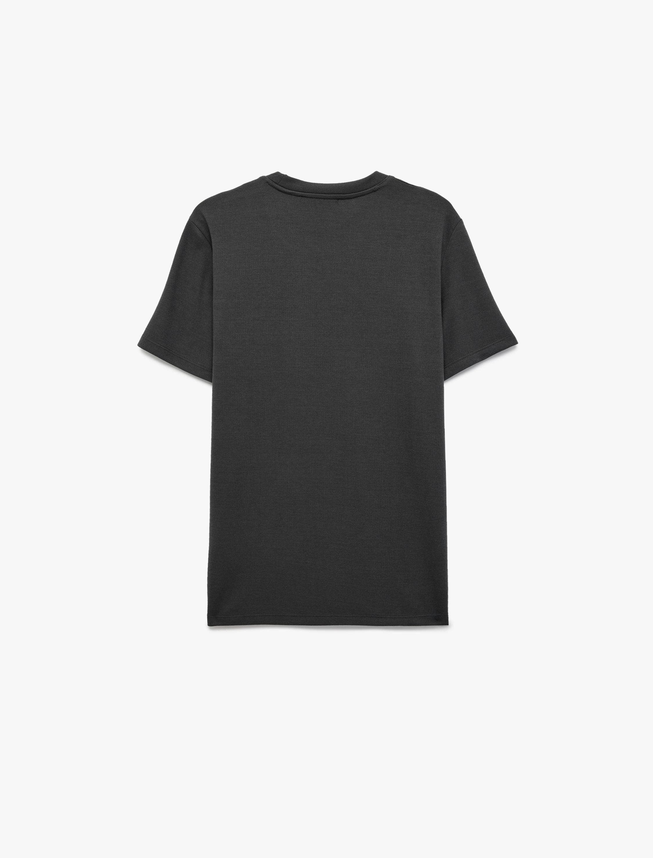   Bisiklet Yaka Viskon Karışımlı Kısa Kollu Basic Slim Fit Tişört