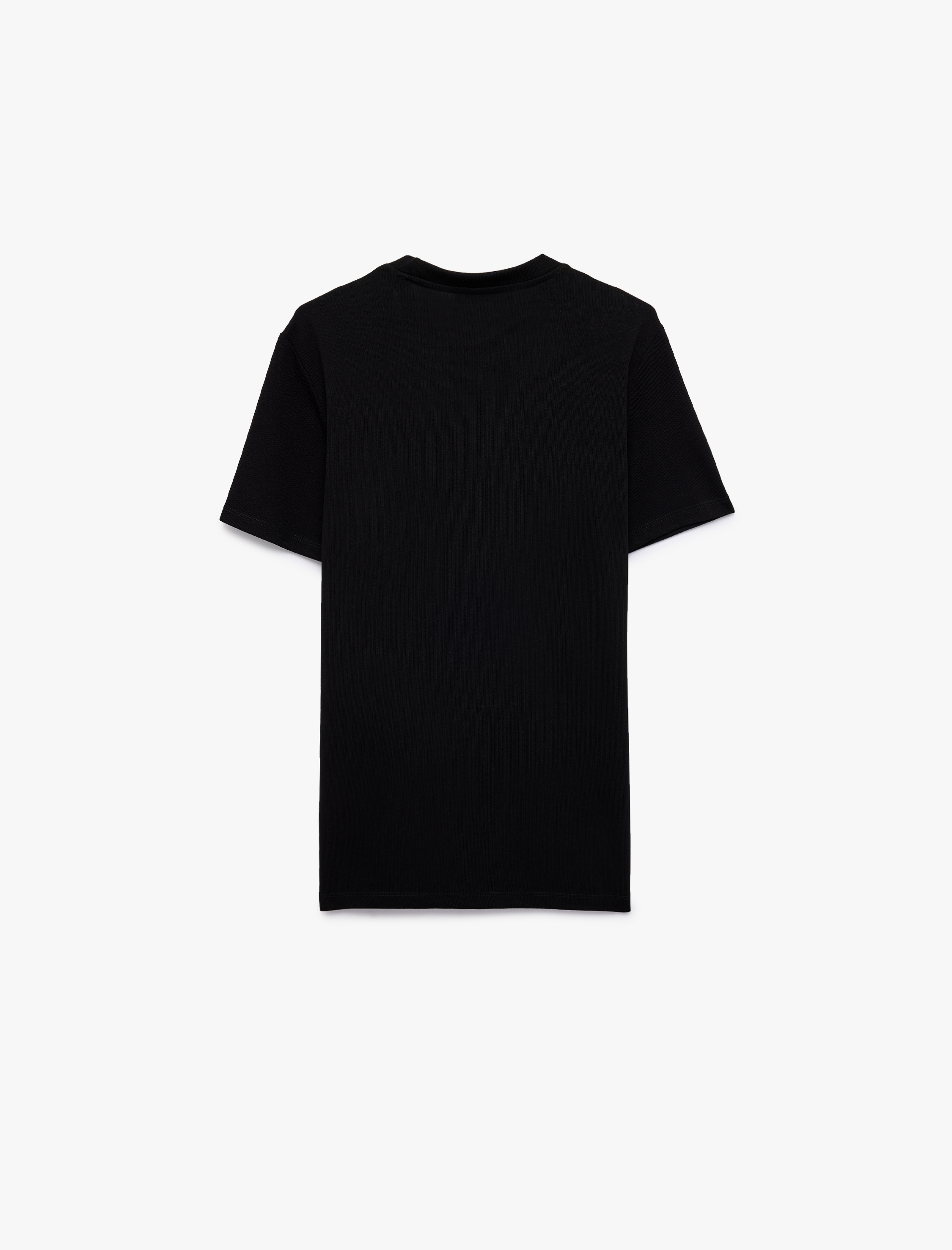   Bisiklet Yaka Viskon Karışımlı Kısa Kollu Basic Slim Fit Tişört