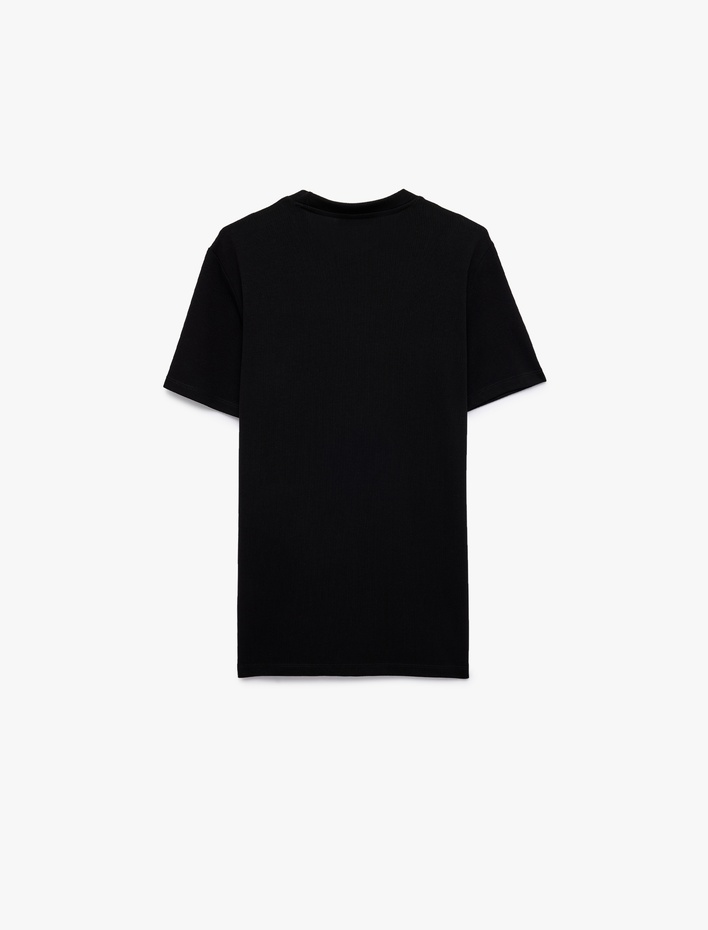  Bisiklet Yaka Viskon Karışımlı Kısa Kollu Basic Slim Fit Tişört