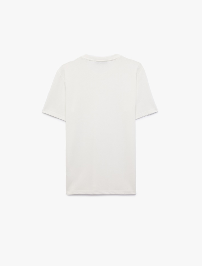  Bisiklet Yaka Viskon Karışımlı Kısa Kollu Basic Slim Fit Tişört