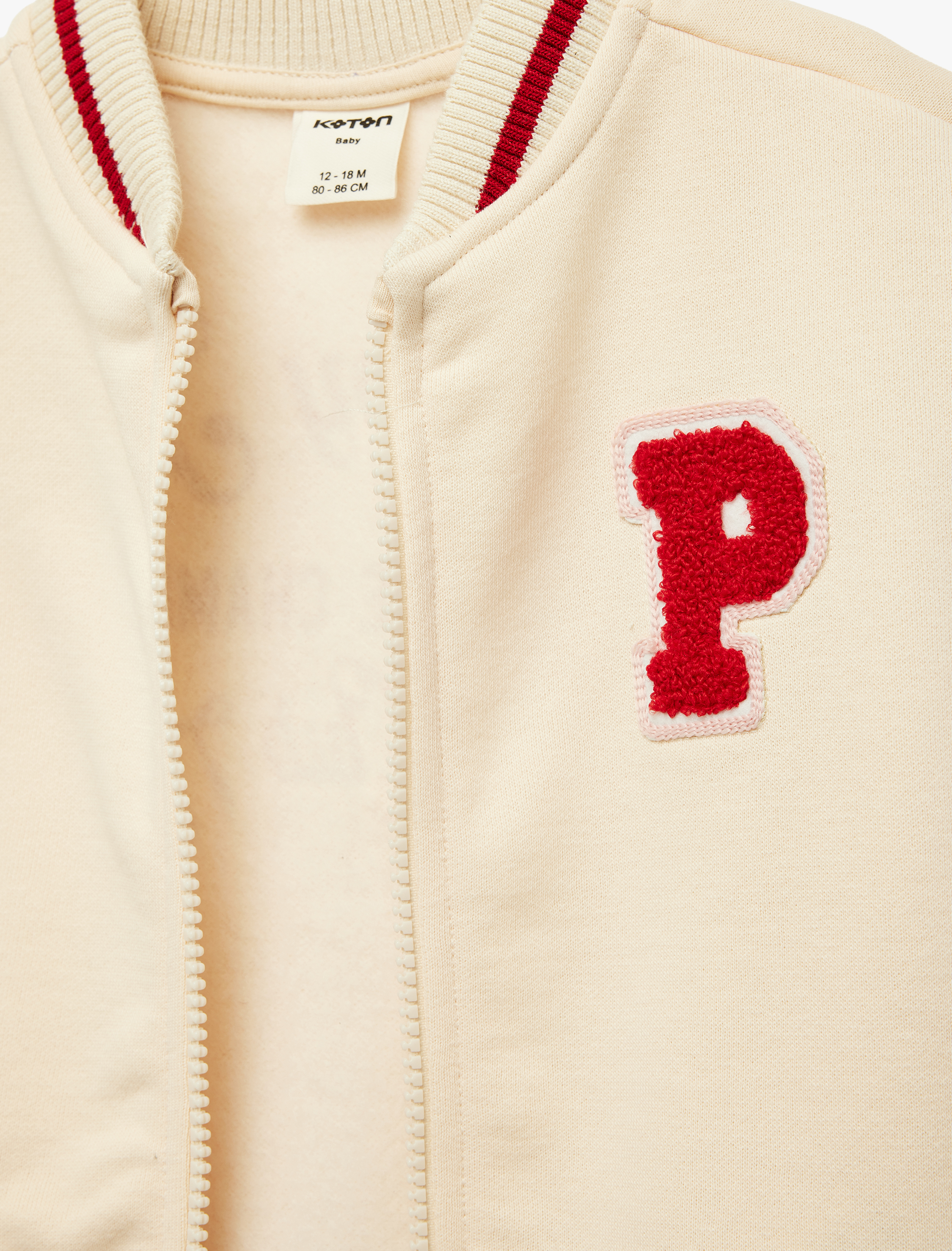  Kız Bebek Baskılı Uzun Kollu Fermuarlı Bomber Ceket