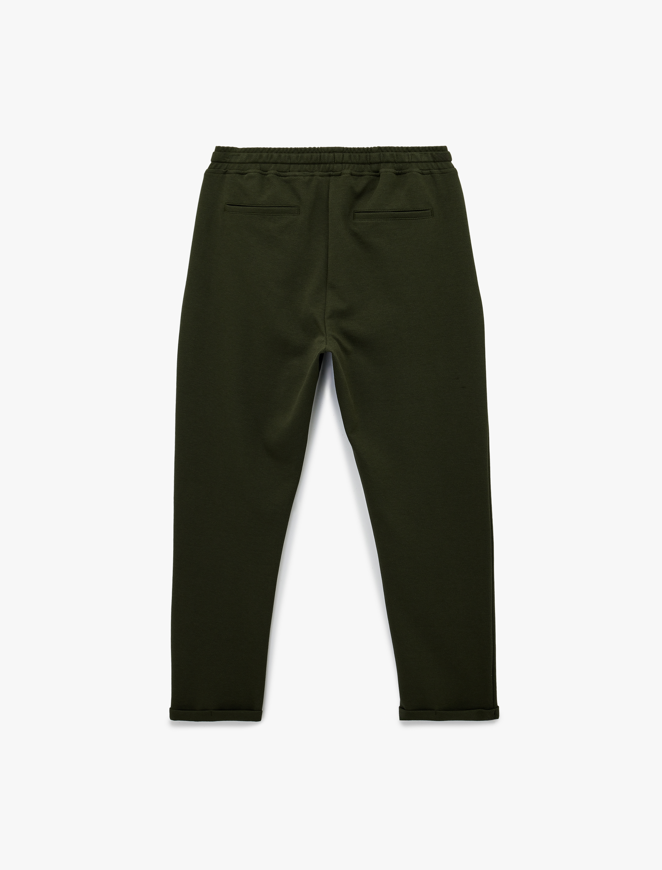   Straight Fit Cepli Duble Paça Beli Bağcıklı Pantolon