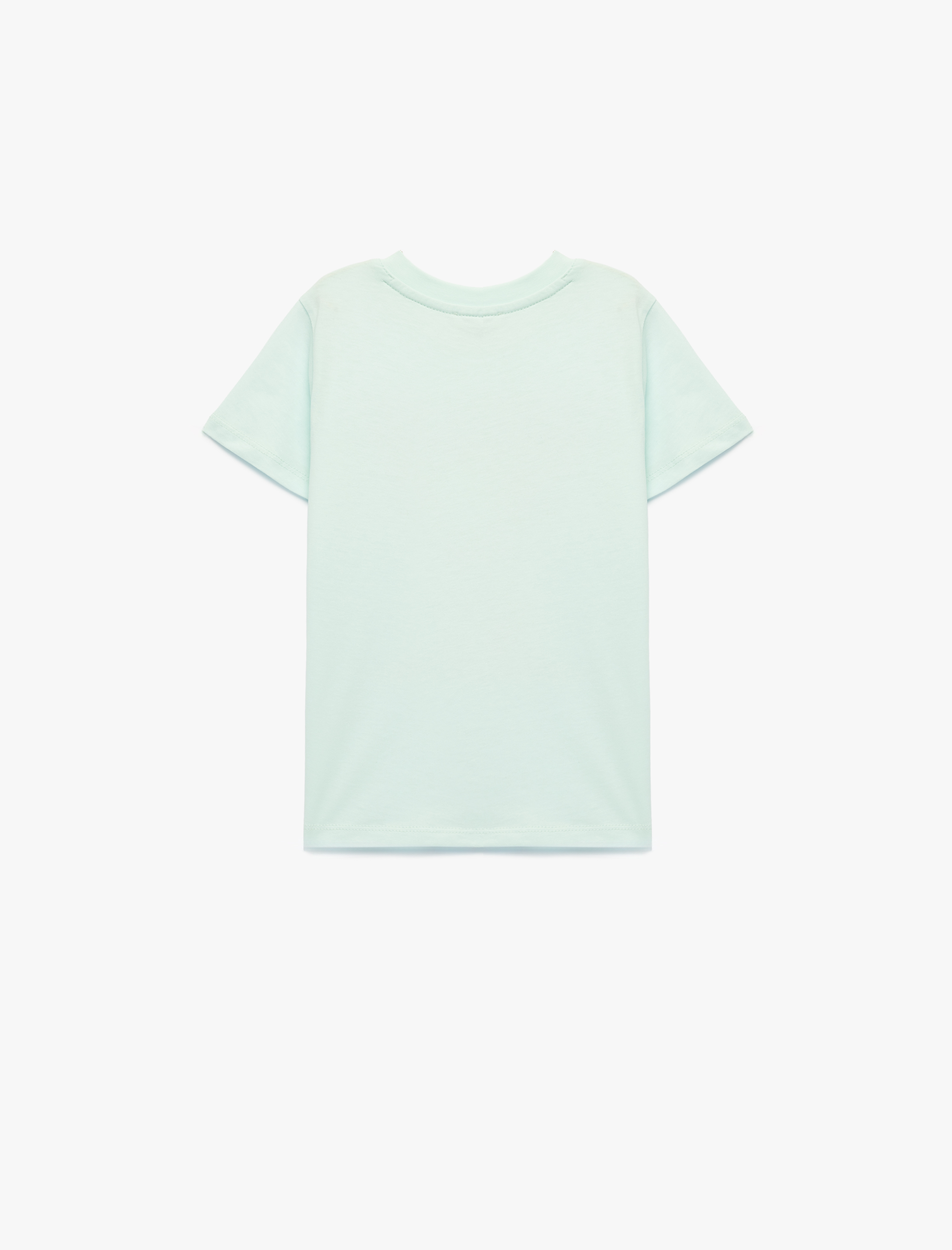  Kız Çocuk Baskılı Kısa Kollu Bisiklet Yaka Pamuklu Tişört