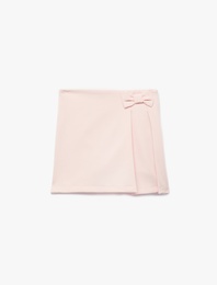 Fiyonklu Pile Detaylı Şort Etek